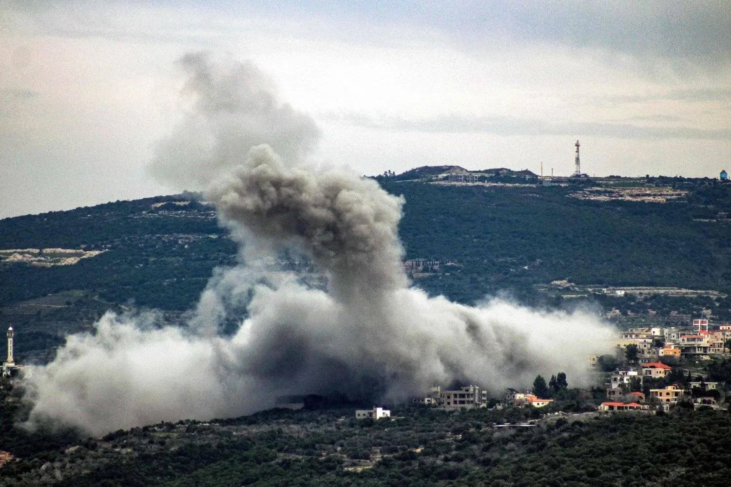 Smoke billows after an Israeli airstrike on a village in southern Lebanon. (AFP)  