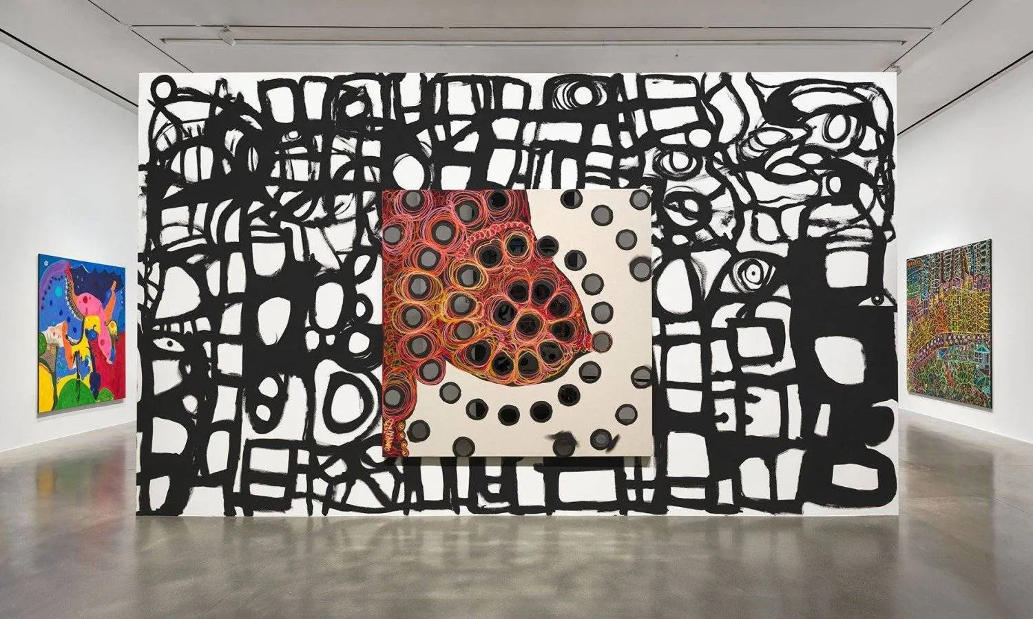 The deep blue color palette, punctuated by jewel-toned accents. (Nicola Vassell Gallery)