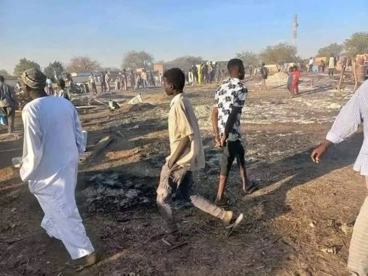 Damage is seen following an army attack in El Daein. (Social media)