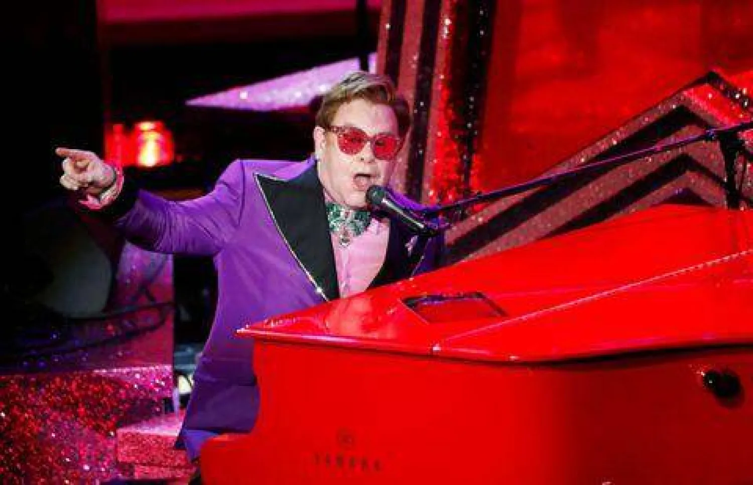 Elton John performs "(I’m Gonna) Love Me Again" from Rocketman during the Oscars show at the 92nd Academy Awards in Hollywood, Los Angeles, California, US, February 9, 2020. REUTERS/Mario Anzuoni 