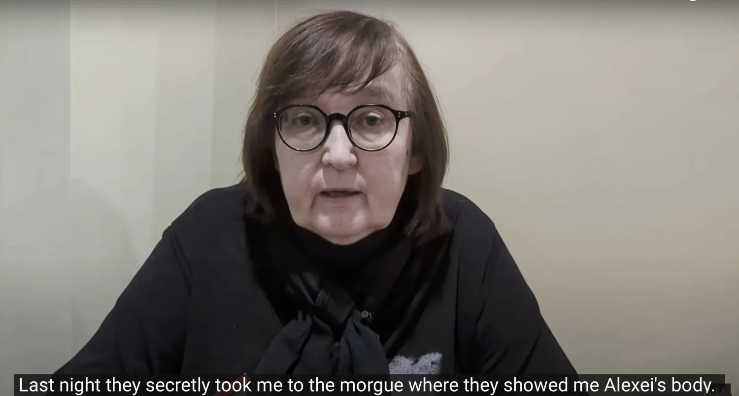 A still image taken from handout video provided by the Navalny Team shows Lyudmila Navalnaya delivering a statement in Salekhard, Yamal-Nenets Region, Russia, 22 February 2024.  EPA/NAVALNY TEAM /HANDOUT