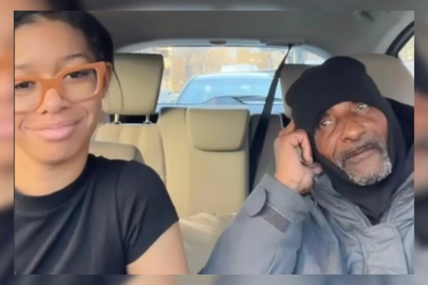 Graden (soldaki) "Amacım ihtiyacı olan birine yardım etmekti" dedi (@hustlanani/TikTok)