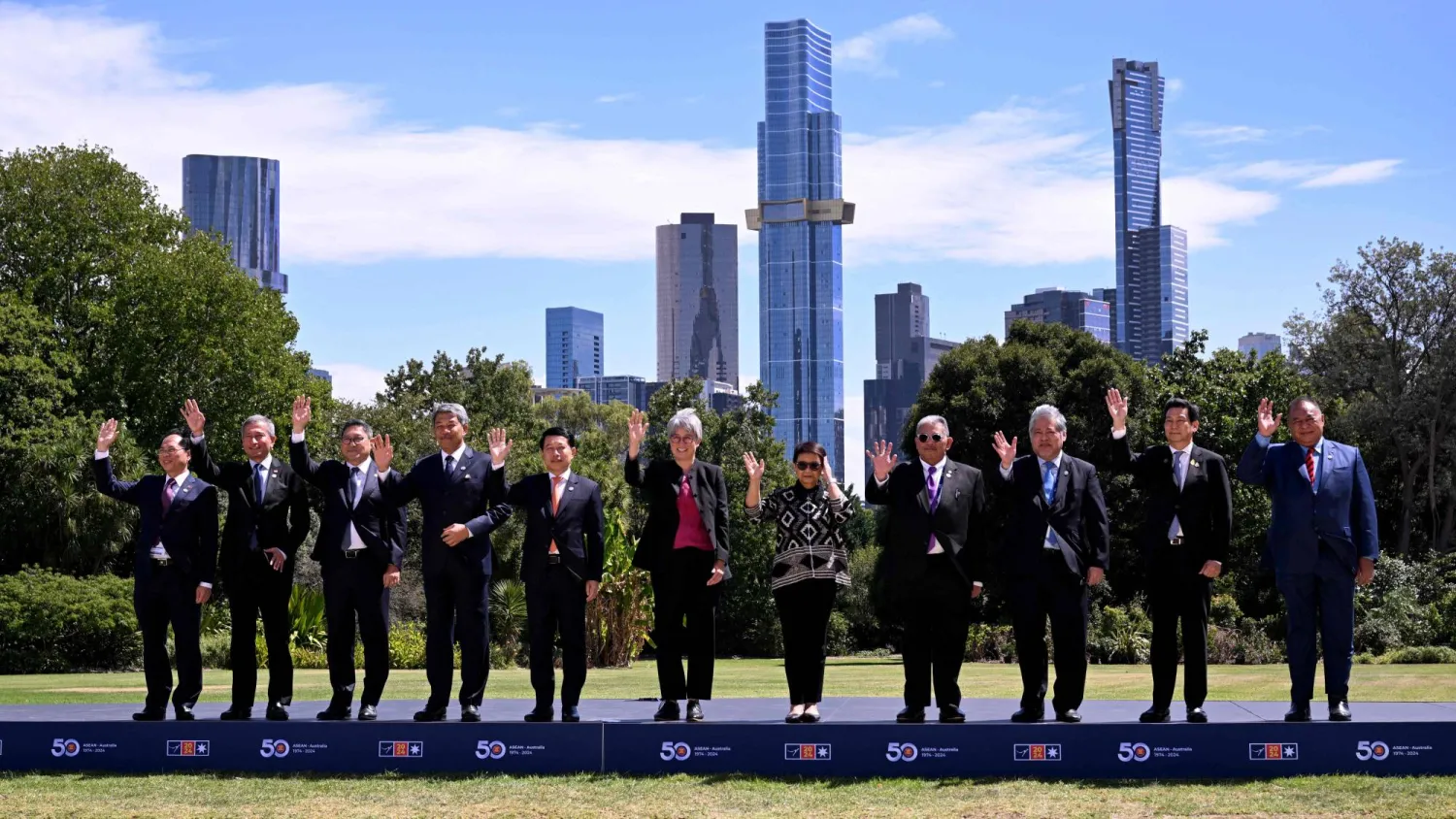 وزراء خارجية دول آسيان واستراليا في ملبورن (أ.ف.ب)