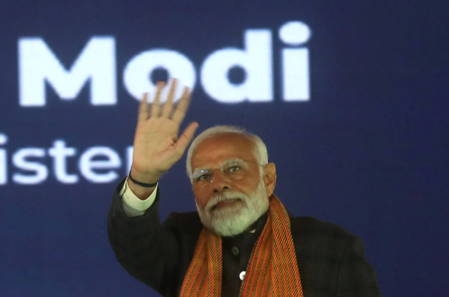 رئيس الوزراء الهندي ناريندرا مودي في سريناغار 7 مارس 2024 (إ.ب.أ)