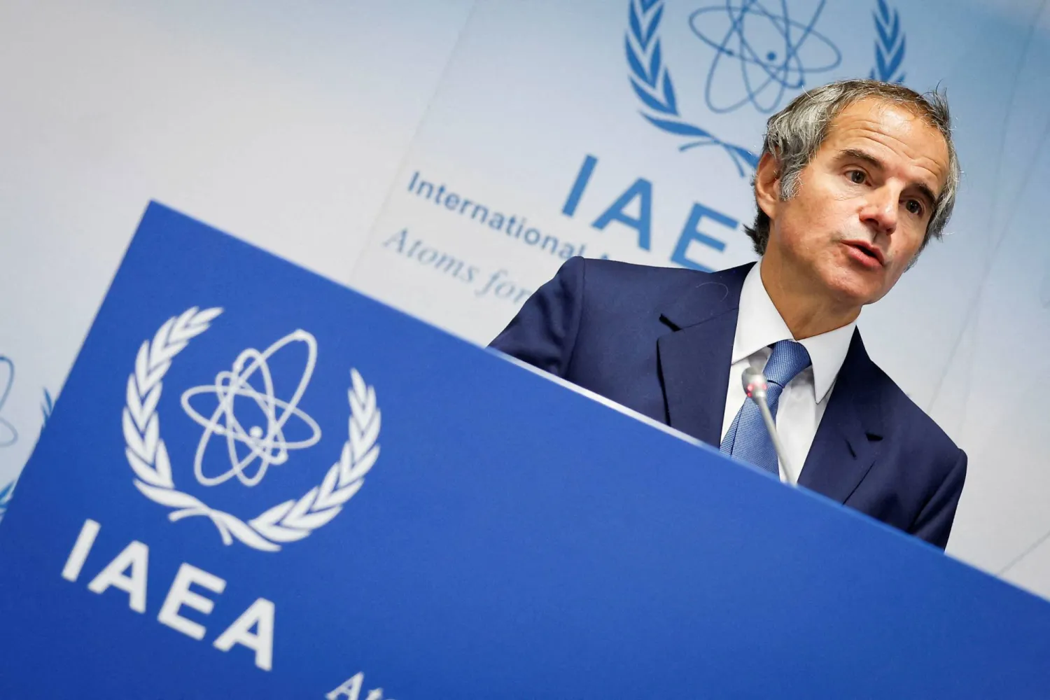 FILE PHOTO: Director General of the International Atomic Energy Agency (IAEA) Rafael Grossi holds a press conference on the opening day of a quarterly meeting of the IAEA Board of Governors in Vienna, Austria, March 4, 2024. REUTERS/Lisa Leutner/File Photo