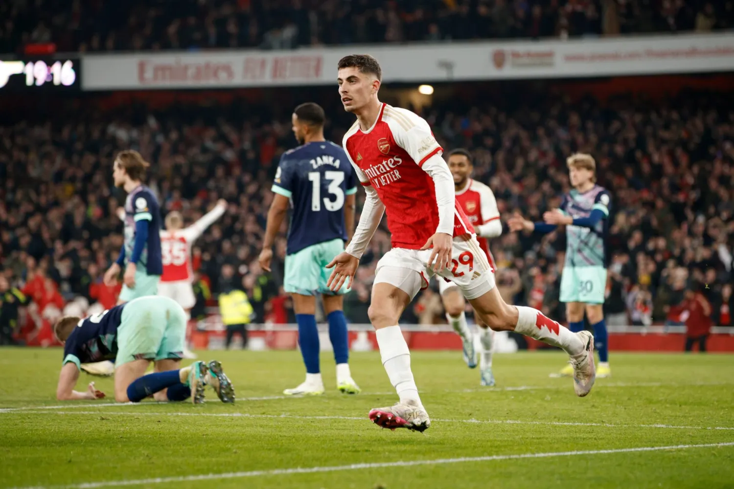 كاي هافيرتز سجل هدف الفوز لآرسنال على برنتفورد (رويترز)