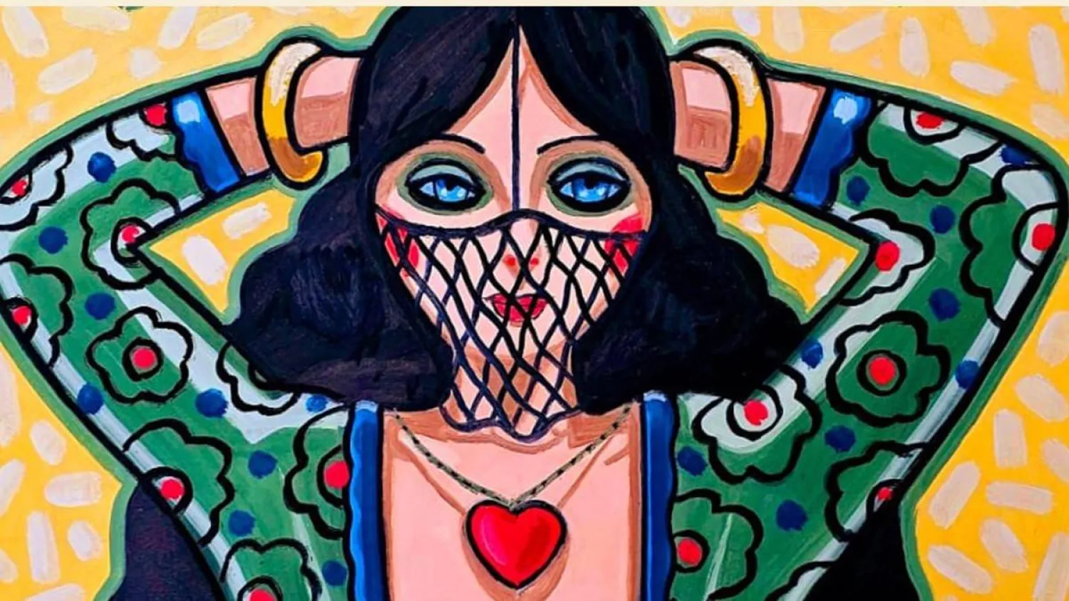 أحد أعمال الفنان حلمي التوني في معرضه «يحيا الحب» (إدارة الغاليري)