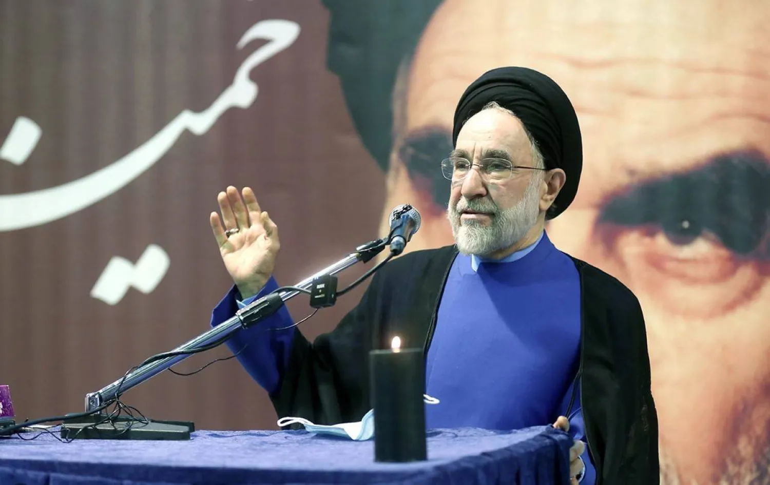 الرئيس الإصلاحي الأسبق محمد خاتمي يلقي خطاباً في طهران أبريل الماضي (جماران)