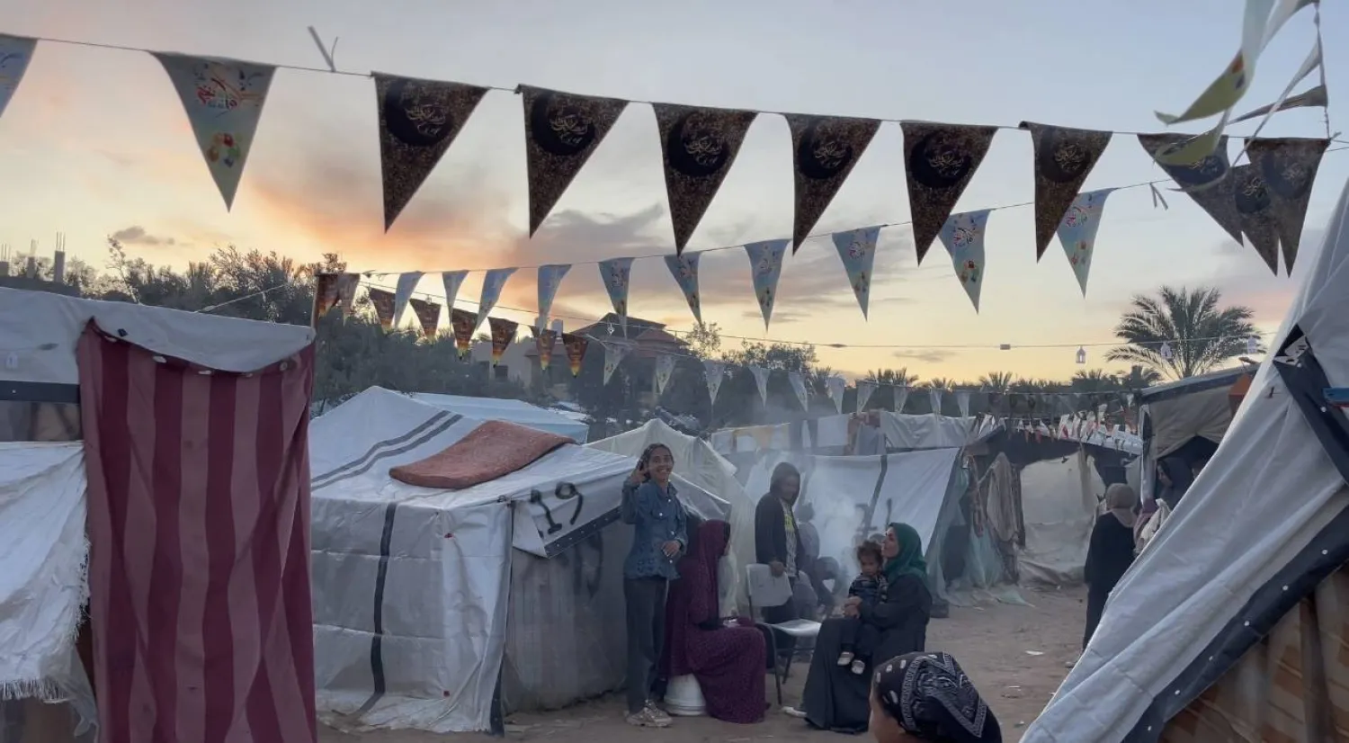 زينة رمضان في خيام النازحين في رفح (وكالة أنباء العالم العربي)
