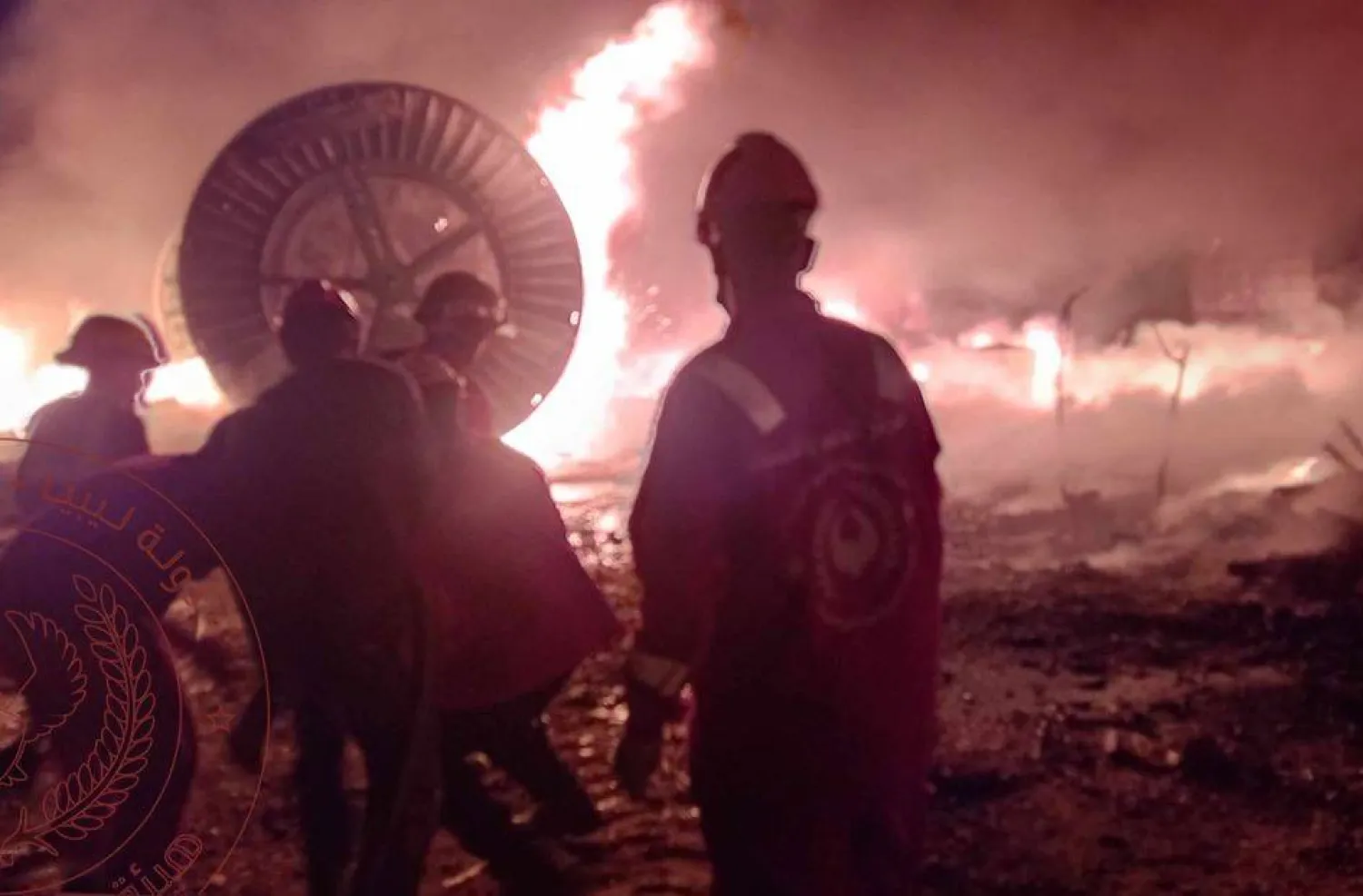 صورة نشرتها هيئة السلامة الوطنية لحريق طرابلس