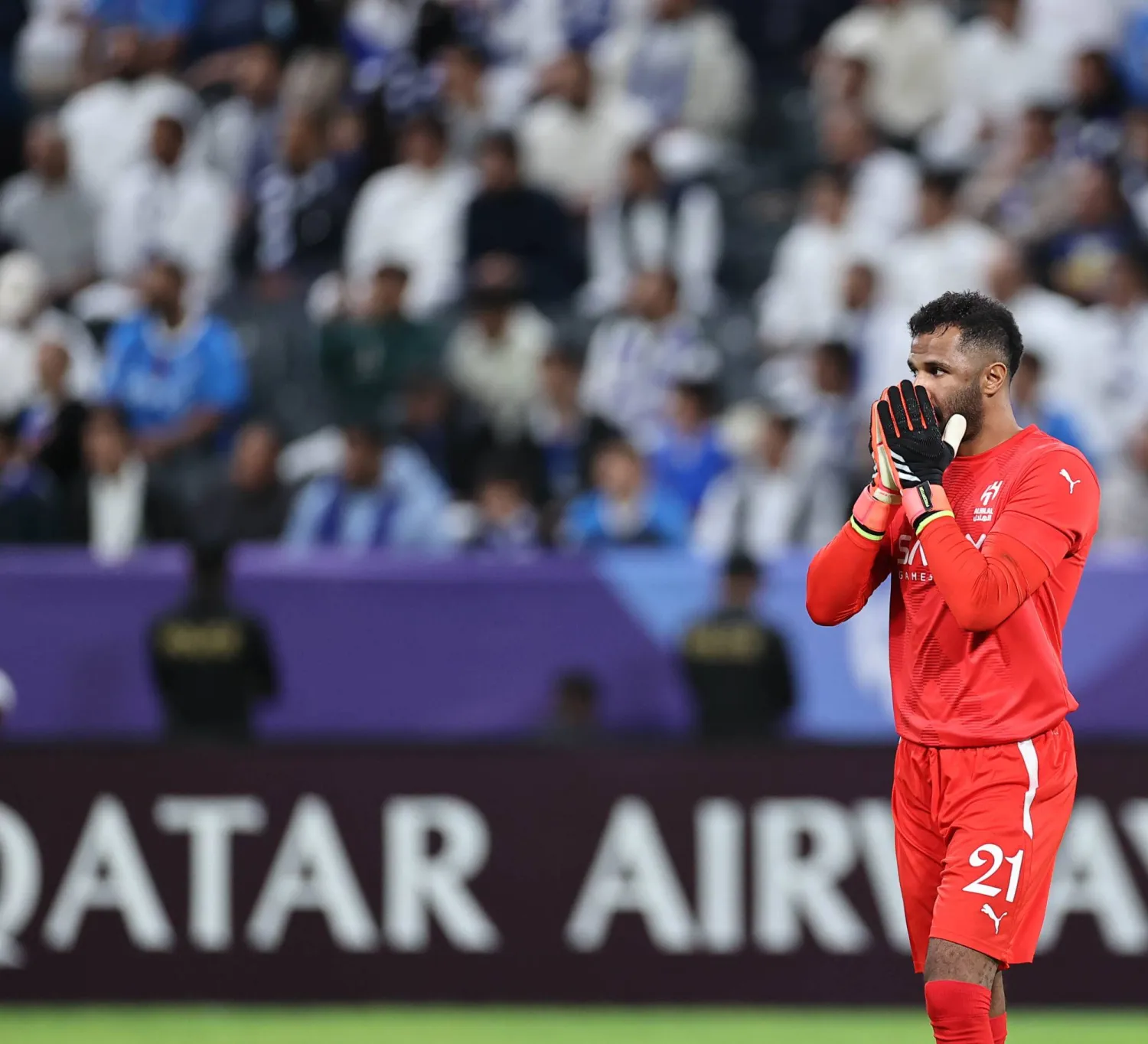 العويس استعاد موقعة في الأخضر بعد تعافيه من الإصابة (تصوير: سعد العنزي)