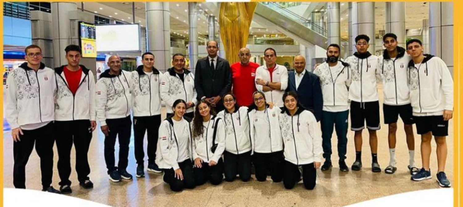 بعثة منتخب السباحة المصرية بعد عودتها من دورة الألعاب الأفريقية (وزارة الشباب والرياضة المصرية)