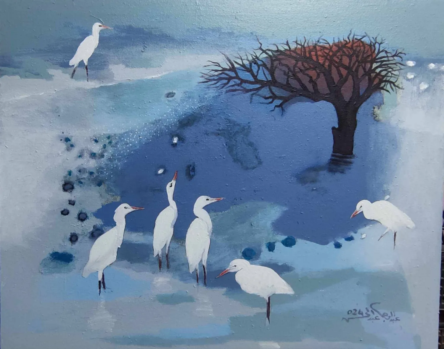 طائر أبو قردان في حضور يتميز بالرهافة (الشرق الأوسط)