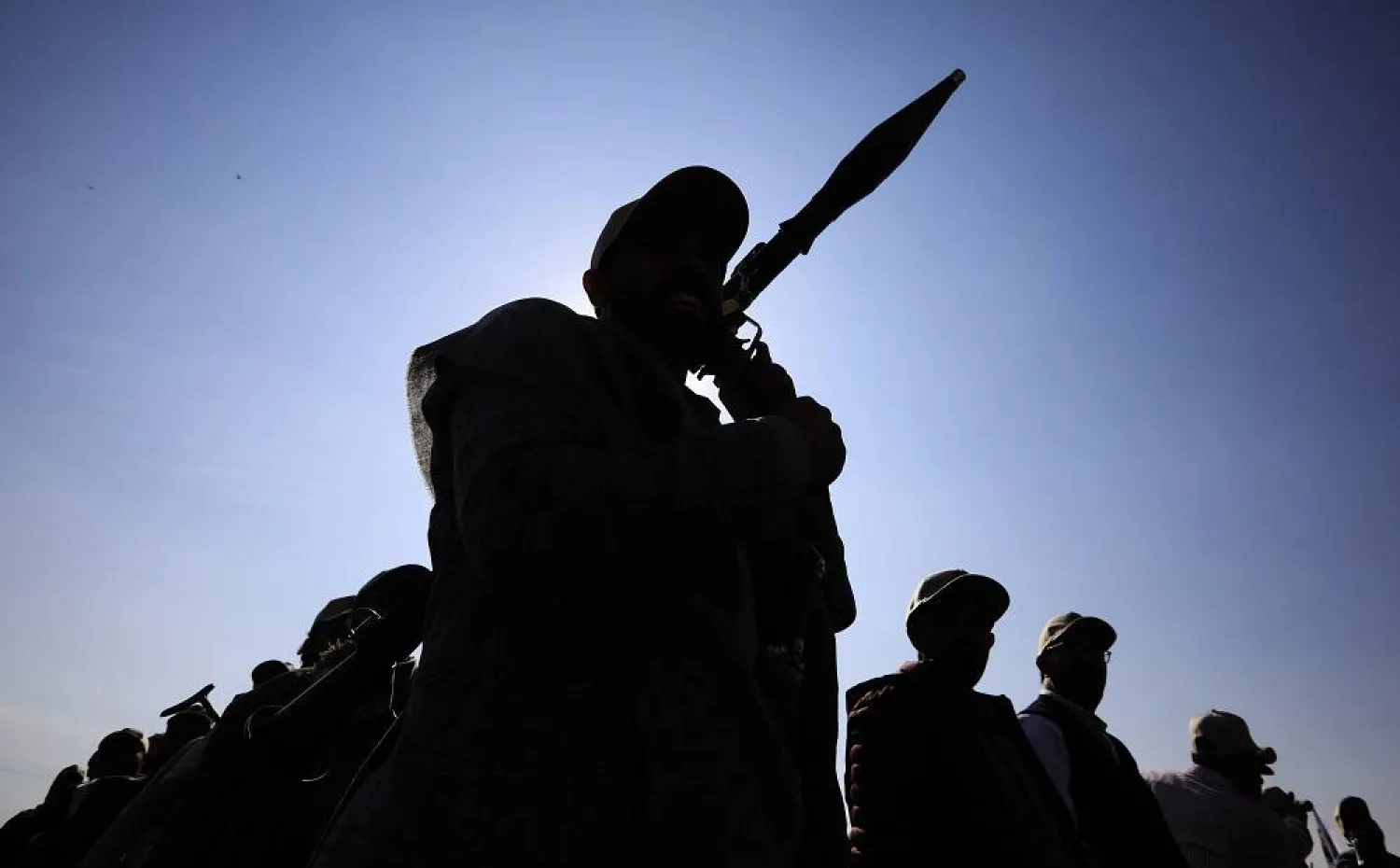 Newly recruited Houthi members take part in a parade amid tensions with the US-led coalition in the Red Sea, in Sanaa, Yemen, 09 March 2024. (EPA) 