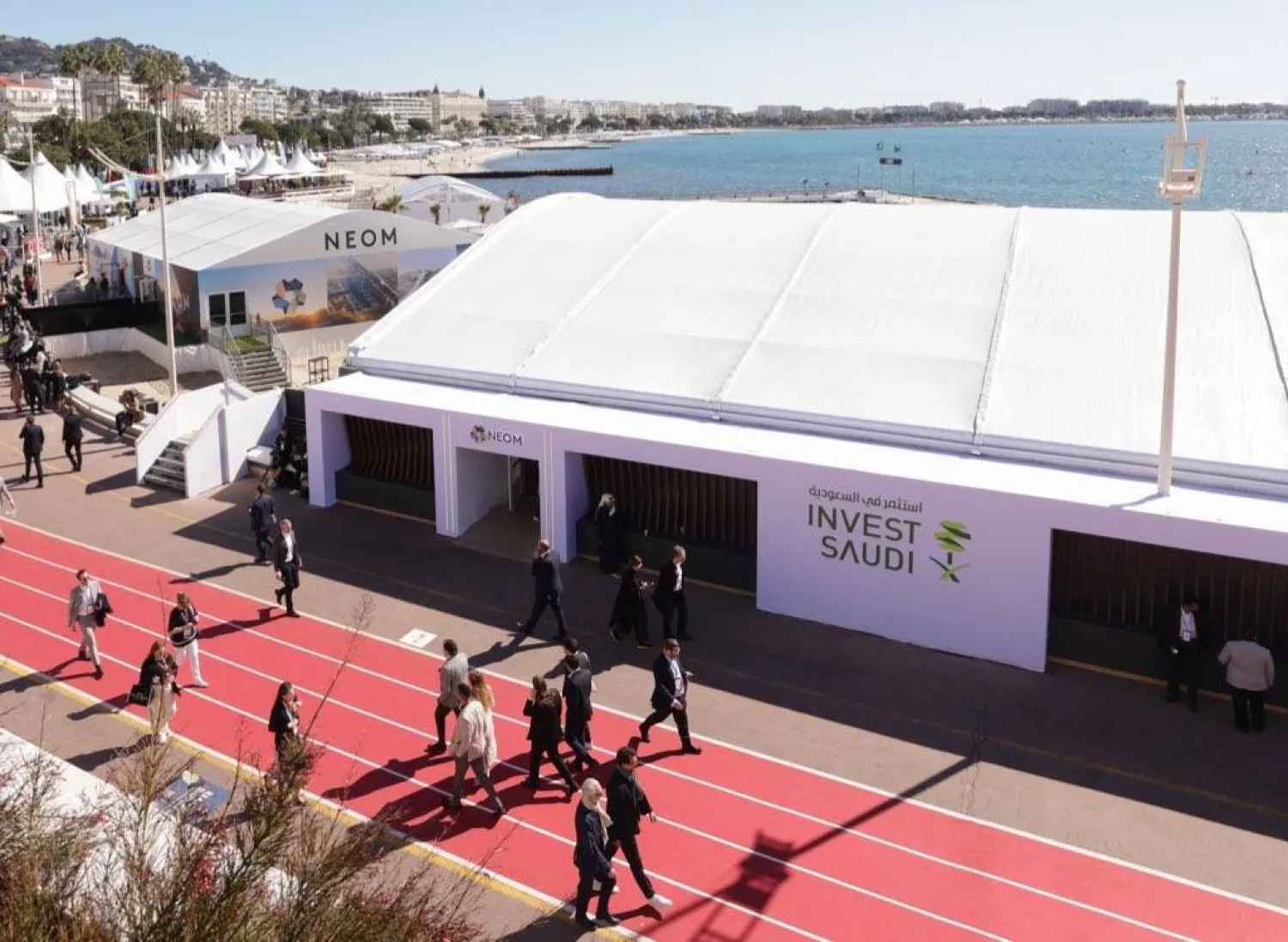 جناح "استثمر في السعودية" بالمعرض العالمي للقطاع العقاري في كان الفرنسية (الشرق الأوسط)