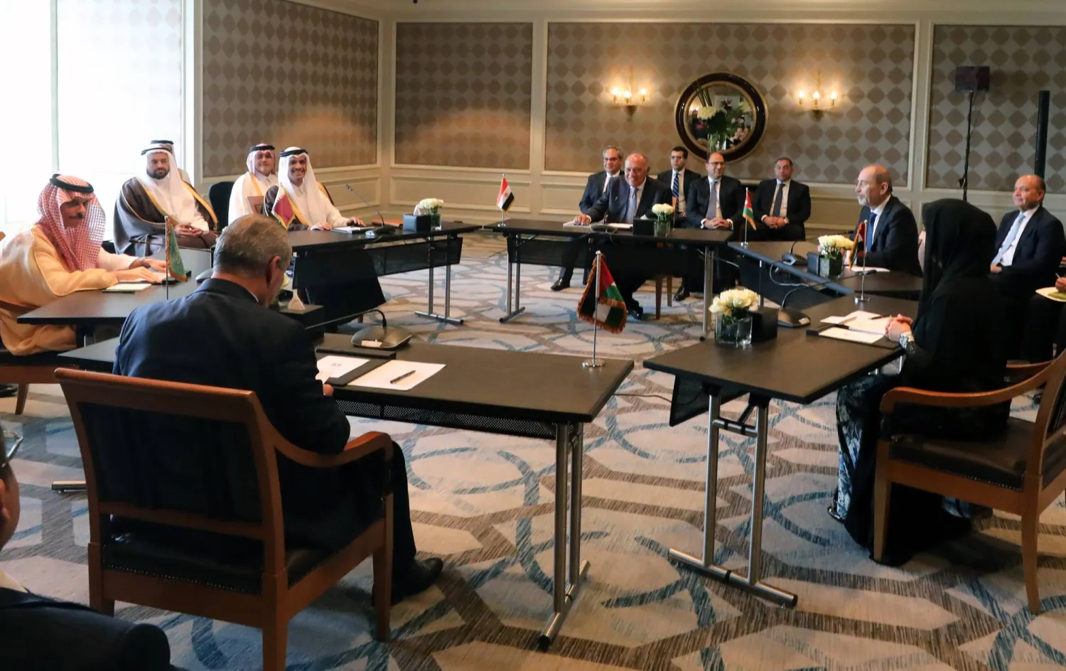 خلال الاجتماع الوزاري العربي اليوم في القاهرة (إ.ب.أ)