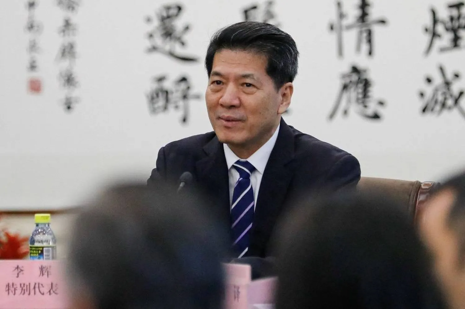 Chinese Special Envoy for Eurasian Affairs Li Hui speaks during a press briefing, in Beijing, China March 22, 2024. (Reuters)