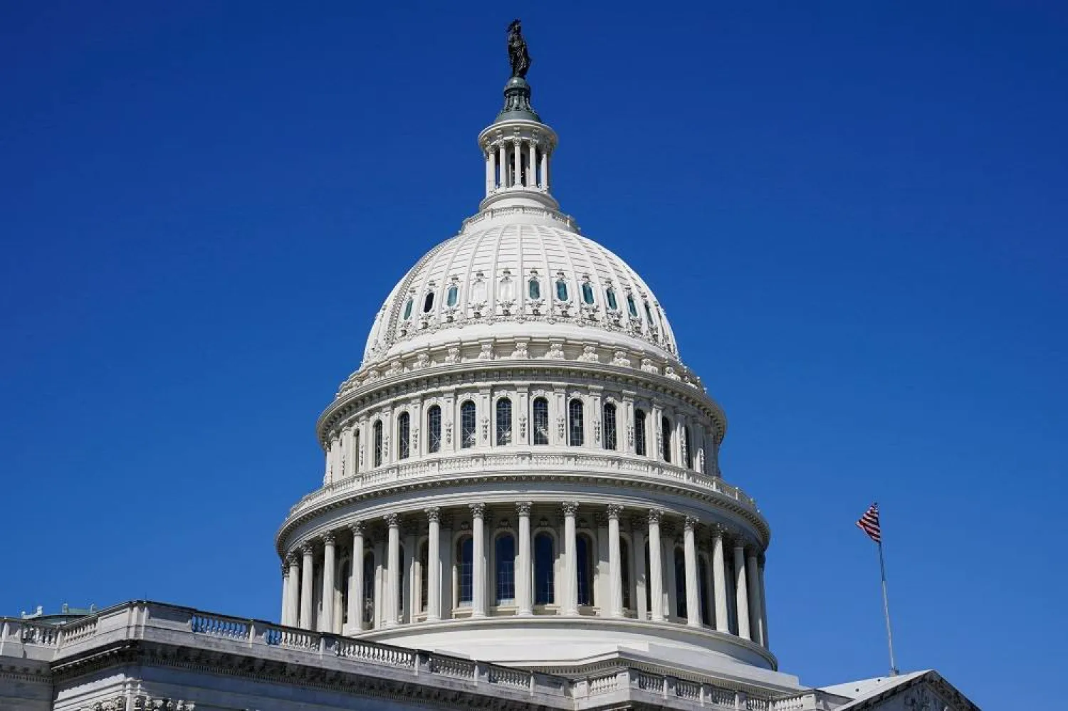 A view of the US Capitol dome, as Congress faces a deadline on Friday, March 22, to extend funding or face a partial shutdown of the federal government, in Washington, DC, US, March 21, 2024. (Reuters) 