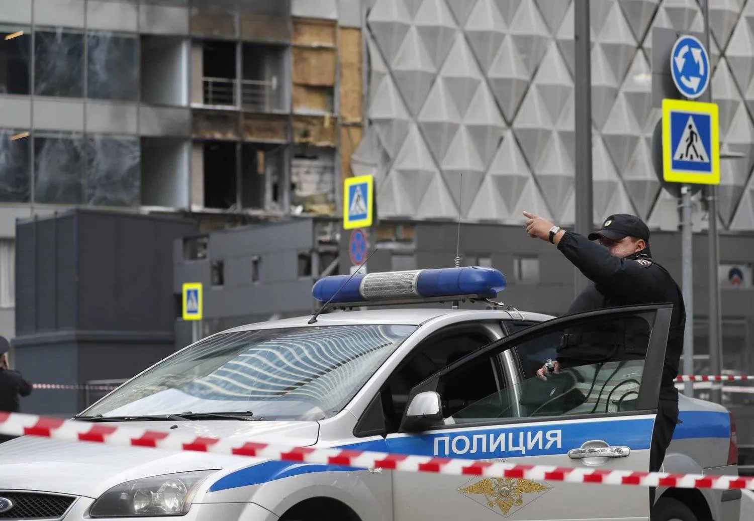 سيارة شرطة في العاصمة الروسية موسكو (إ.ب.أ)