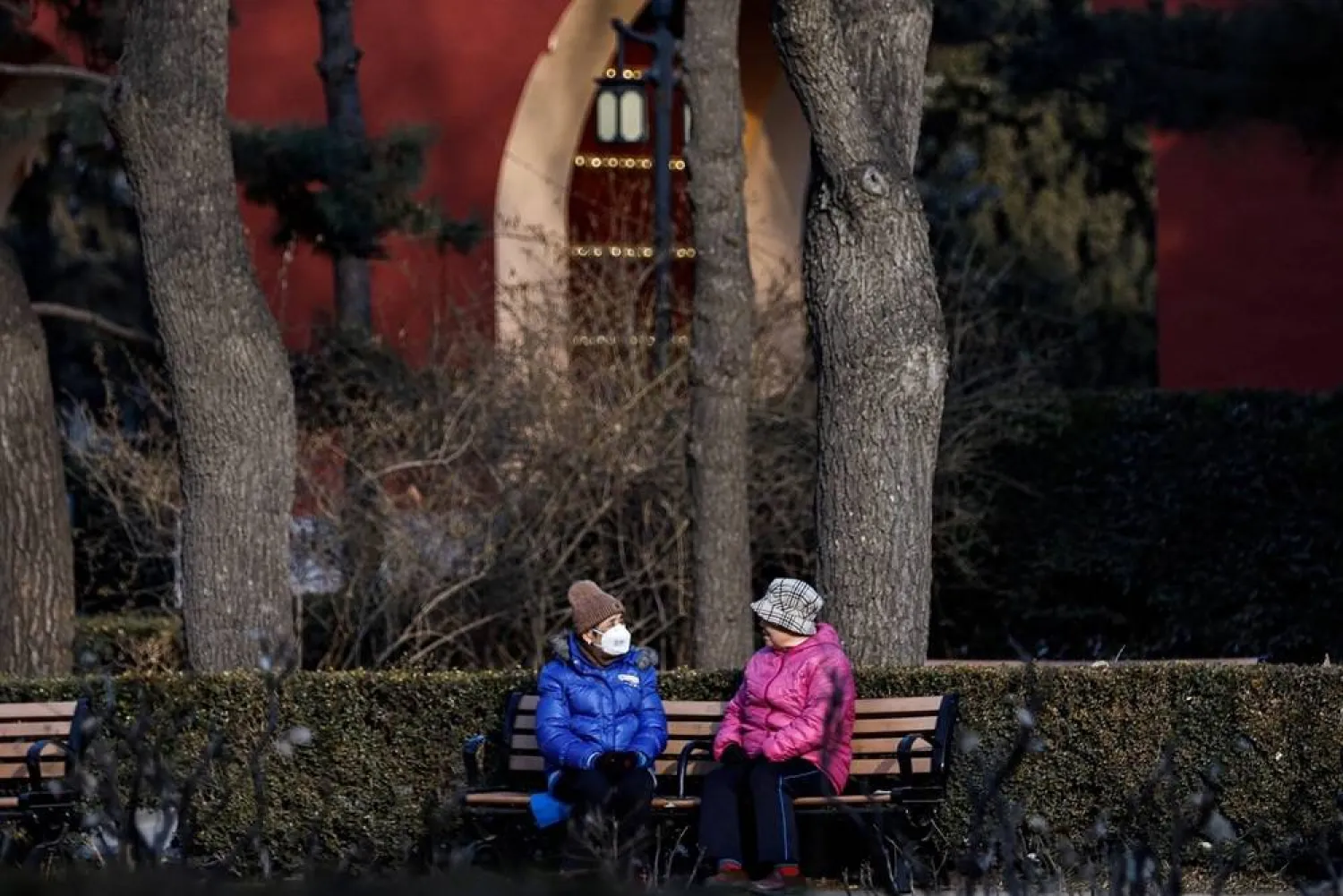 Elderly people rest and chat at a park in Beijing, China January 16, 2024. (Reuters)