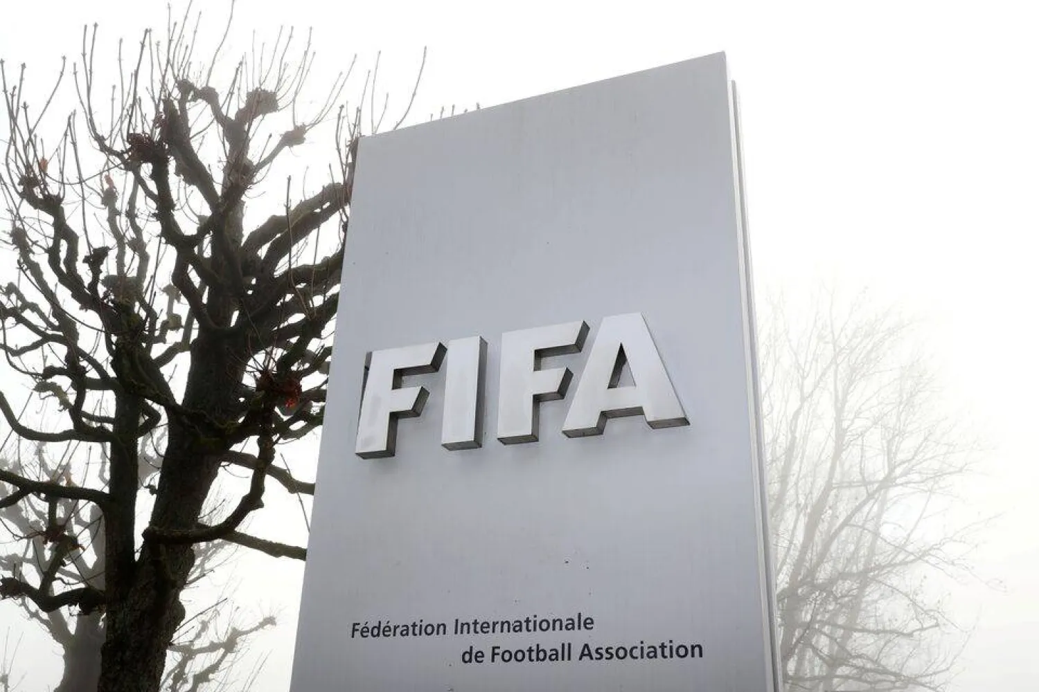 FIFA's logo is seen in front of its headquarters in Zurich, Switzerland November 18, 2020. REUTERS/Arnd Wiegmann