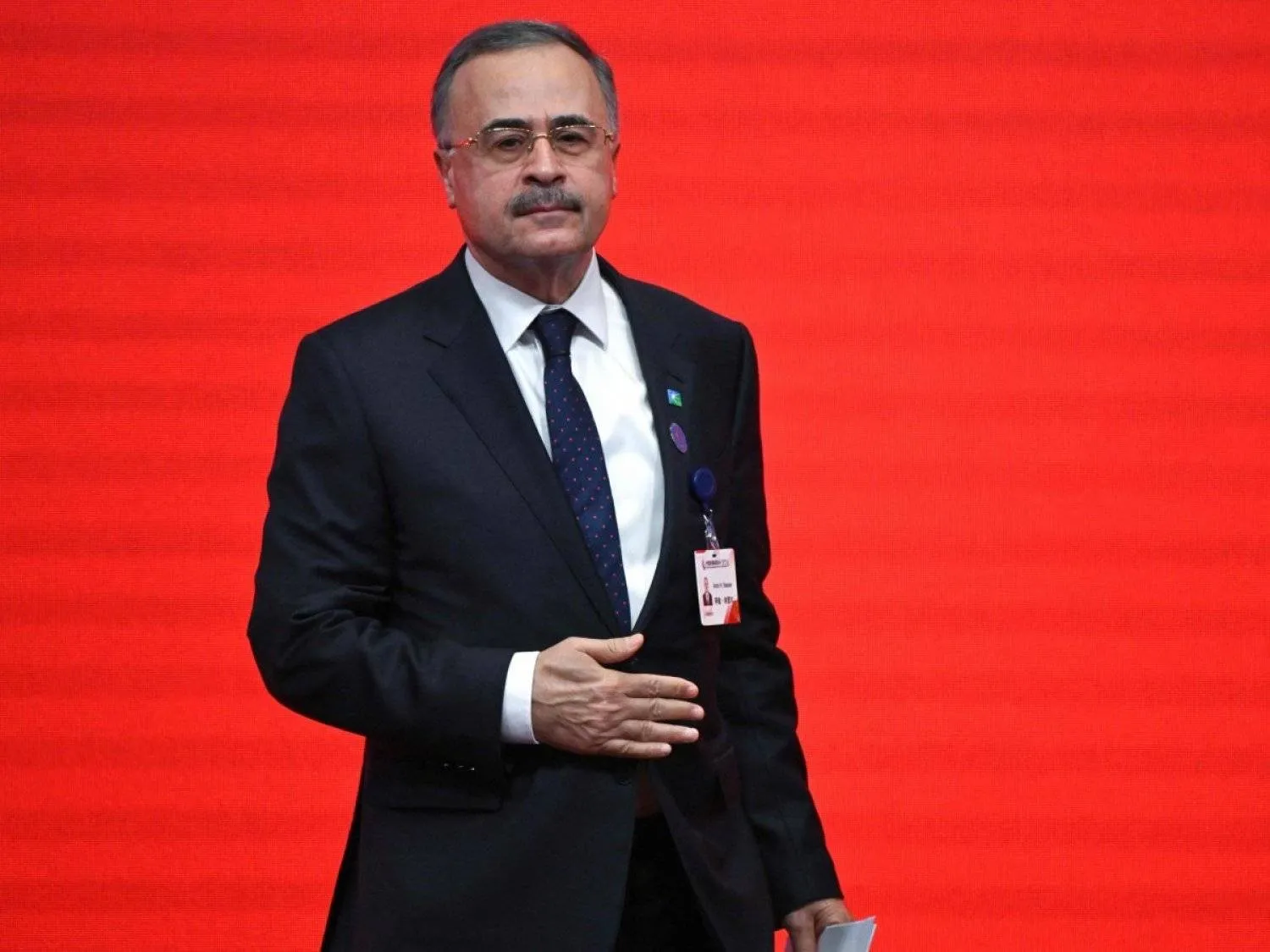 Amin H. Nasser, President & CEO of Aramco, attends the China Development Forum in Beijing on March 25, 2024. (Photo by Pedro Pardo / AFP)
