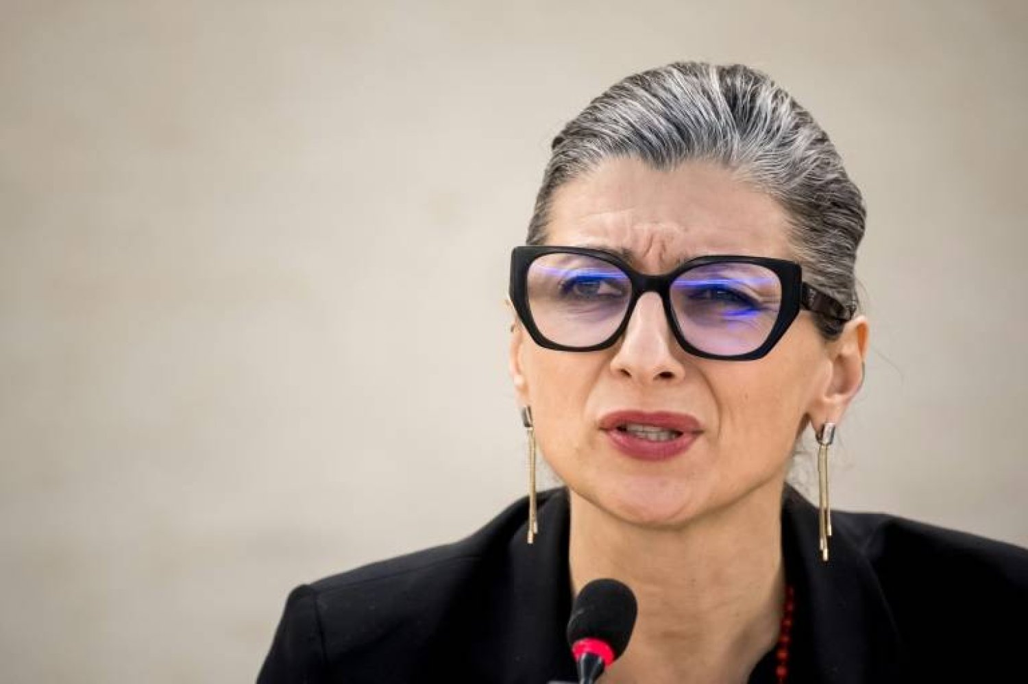 UN special rapporteur Francesca Albanese delivered her 'Anatomy of a Genocide' report to the Human Rights Council in Geneva - AFP