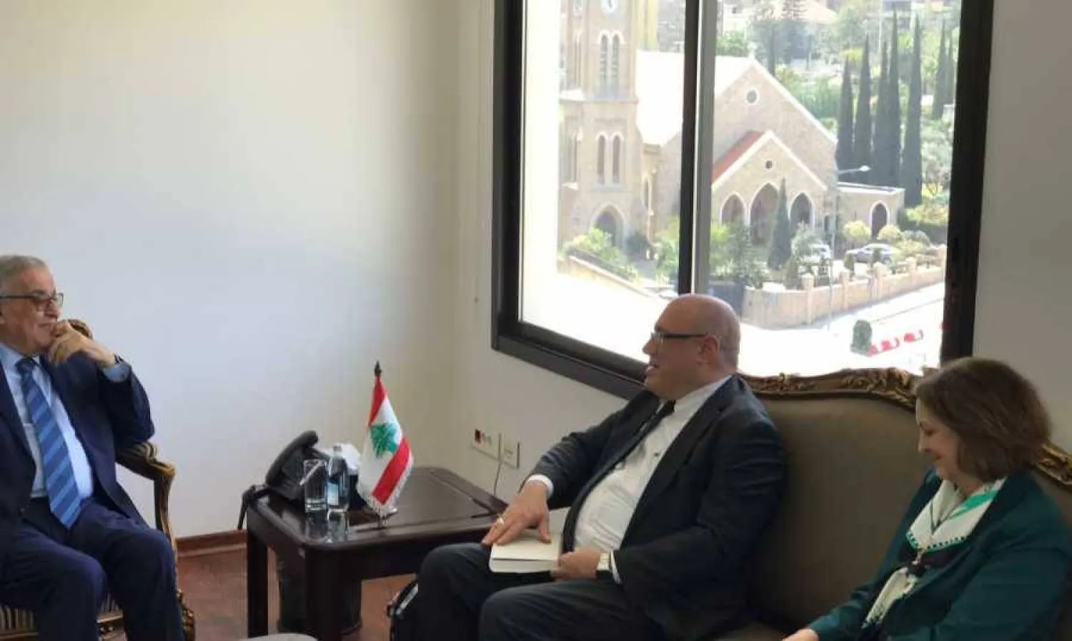 بوحبيب خلال استقباله مساعد وزير الخارجية الأميركي إيثان غولدريتش (وزارة الخارجية اللبنانية)