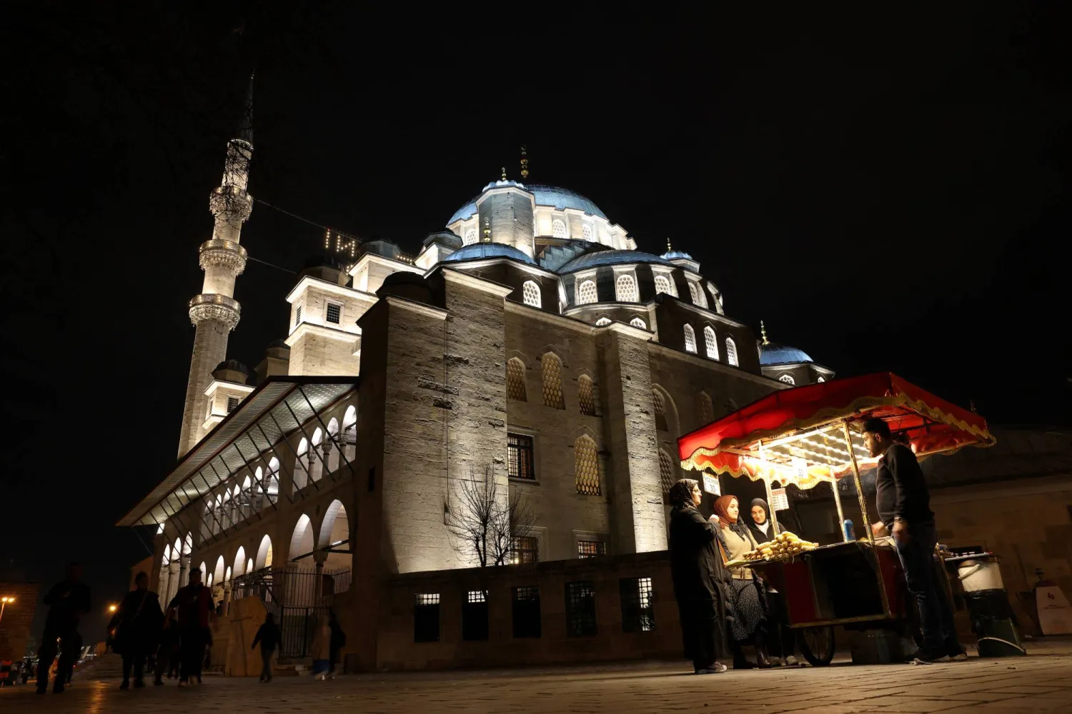 بائع كستناء في أحد شوارع إسطنبول (رويترز)