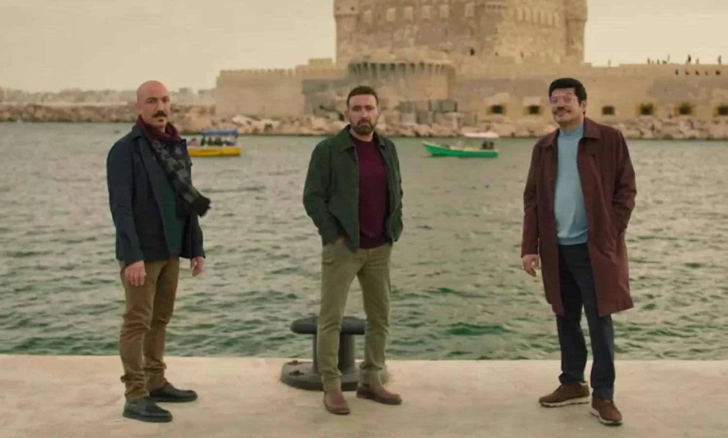 باسم سمرة وأحمد السقا وطارق لطفي في مشهد من «العتاولة» (الشركة المنتجة)