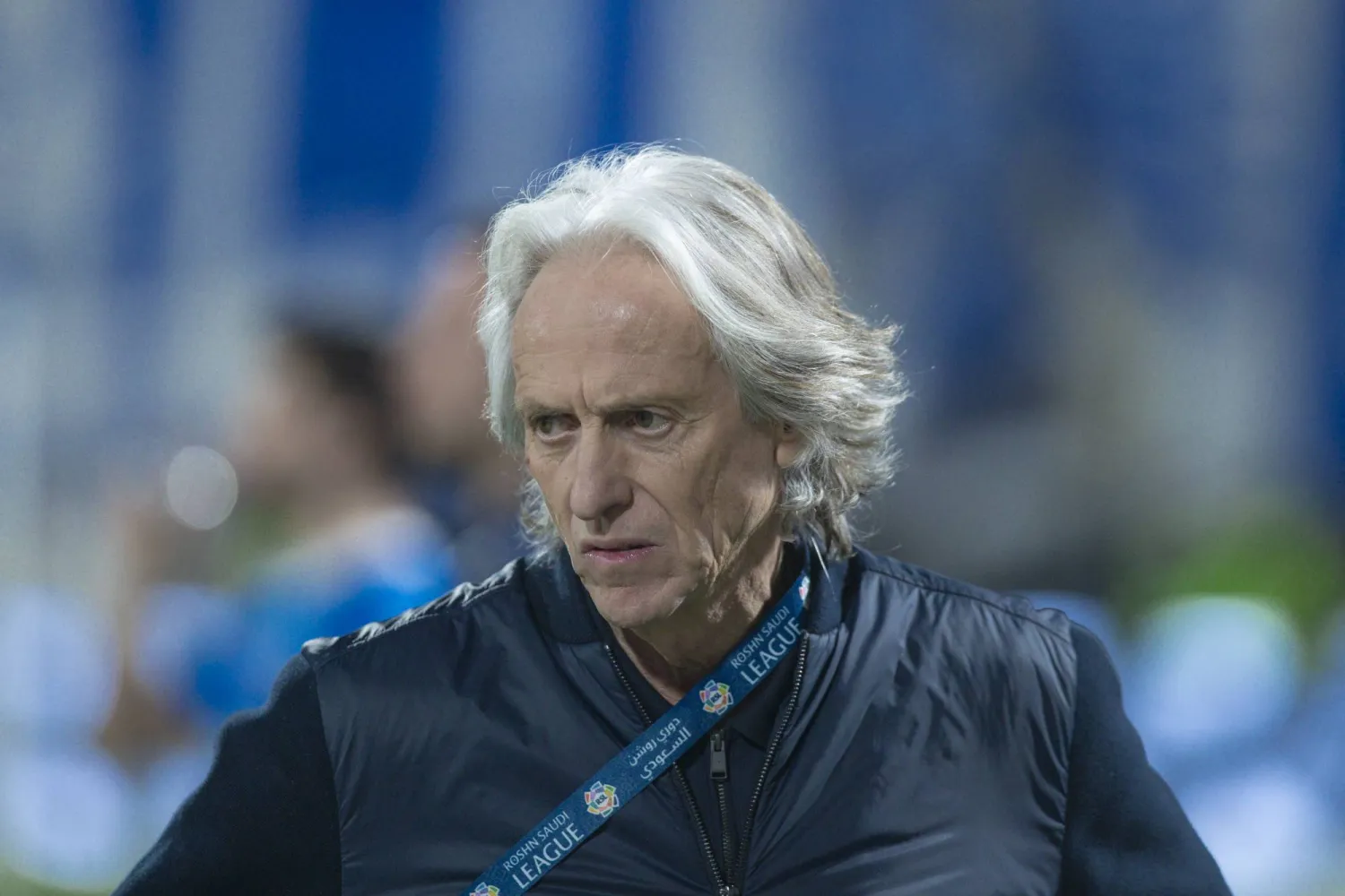 خيسوس مدرب فريق الهلال (تصوير: يزيد السمراني) 