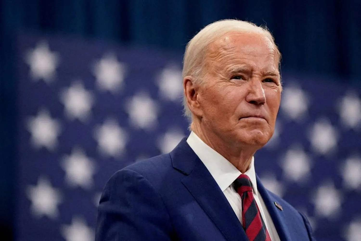 US President Joe Biden looks on during his visit at the Chavis Community Center in Raleigh, North Carolina, US, March 26, 2024. (Reuters) 