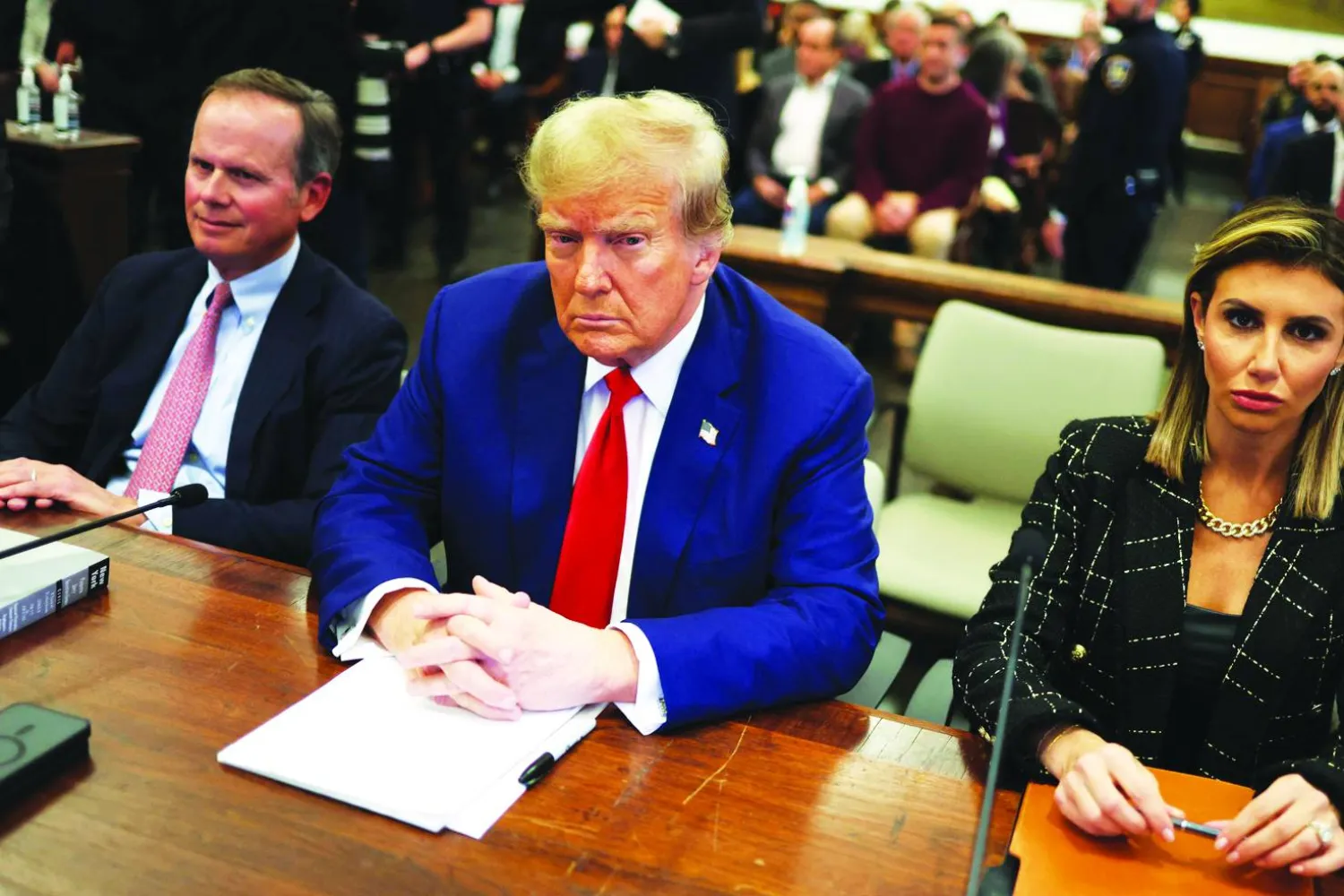 الرئيس الأميركي السابق دونالد ترمب خلال حضوره جلسة محاكمة بنيويورك في 11 يناير 2024 (أ.ف.ب-أرشيفية)