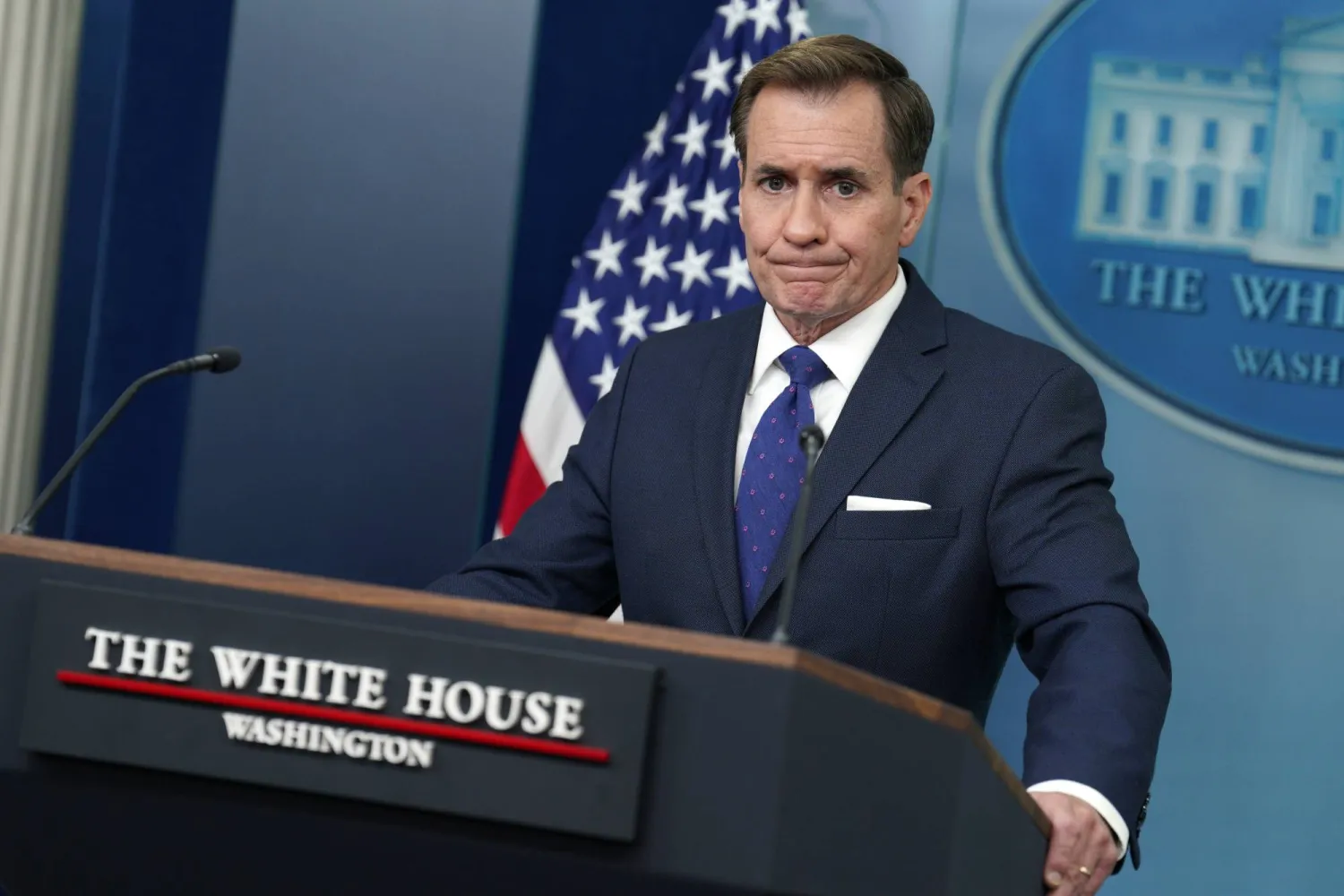 المتحدث باسم مجلس الأمن القومي بالبيت الأبيض جون كيربي (إ.ب.أ)