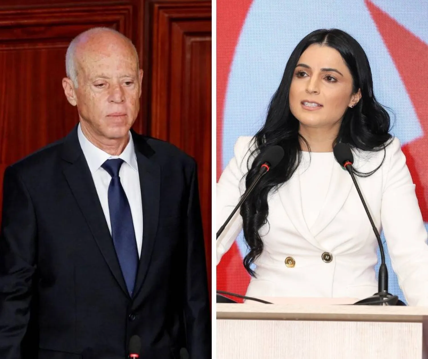 صورة مركَّبة لقيس سعيد وألفة الحامدي (موقع الجمهورية الثالثة)