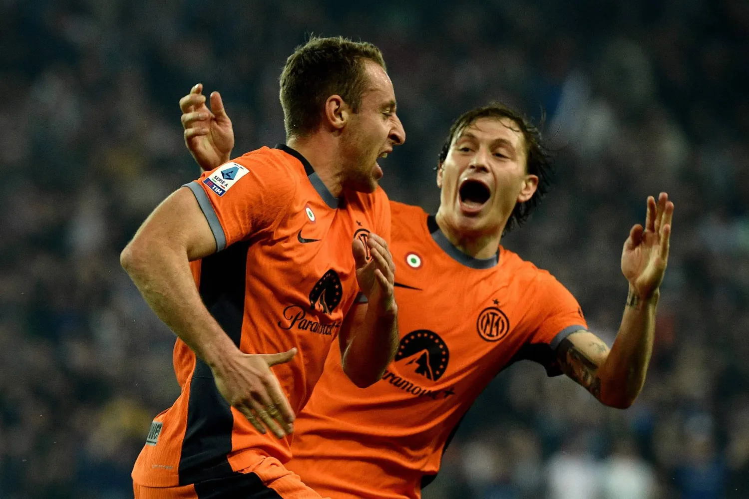 دافيد فراتسي محتفلاً بهدف الفوز على أودينيزي (أ.ف.ب)