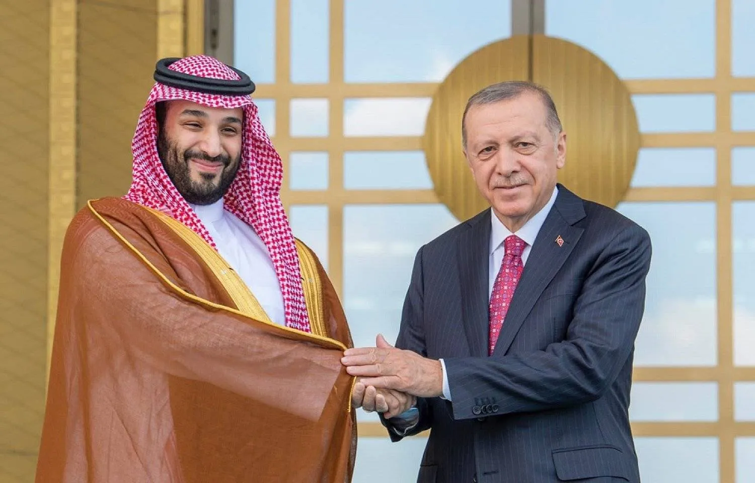 File photo of Turkish president welcoming Crown Prince Mohammed bin Salman in Ankara. (SPA)
