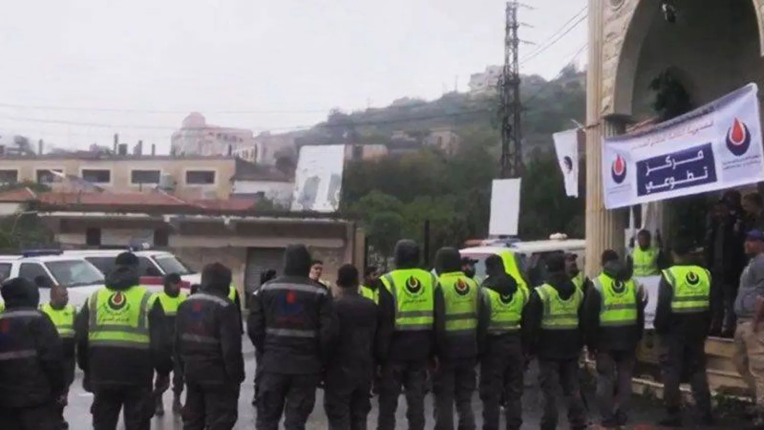 خلال افتتاح مركز «الهيئة الصحية» في العديسة (إعلام «حزب الله»)