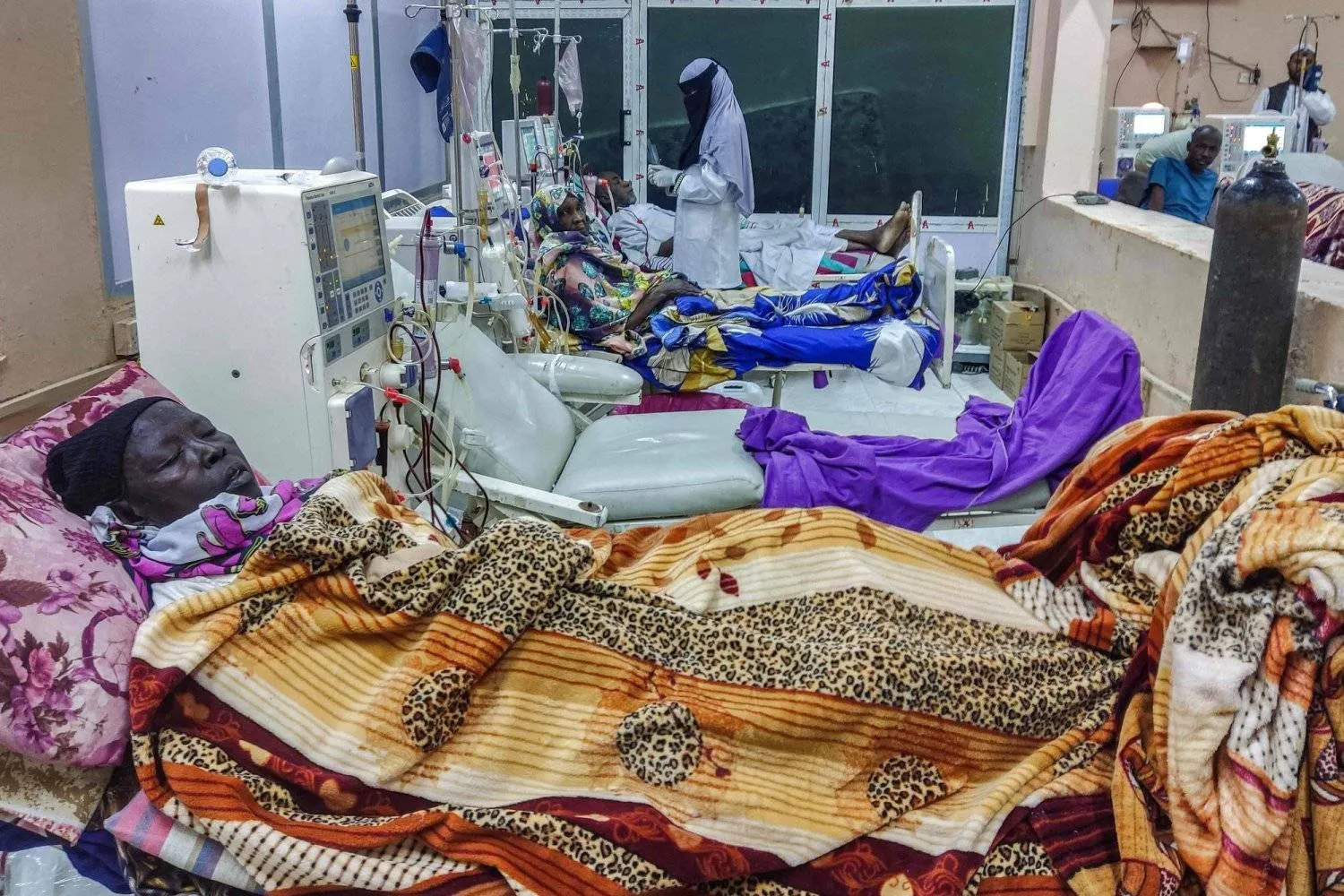 Patients receiving treatment at Gedaref Hospital in eastern Sudan (AFP)