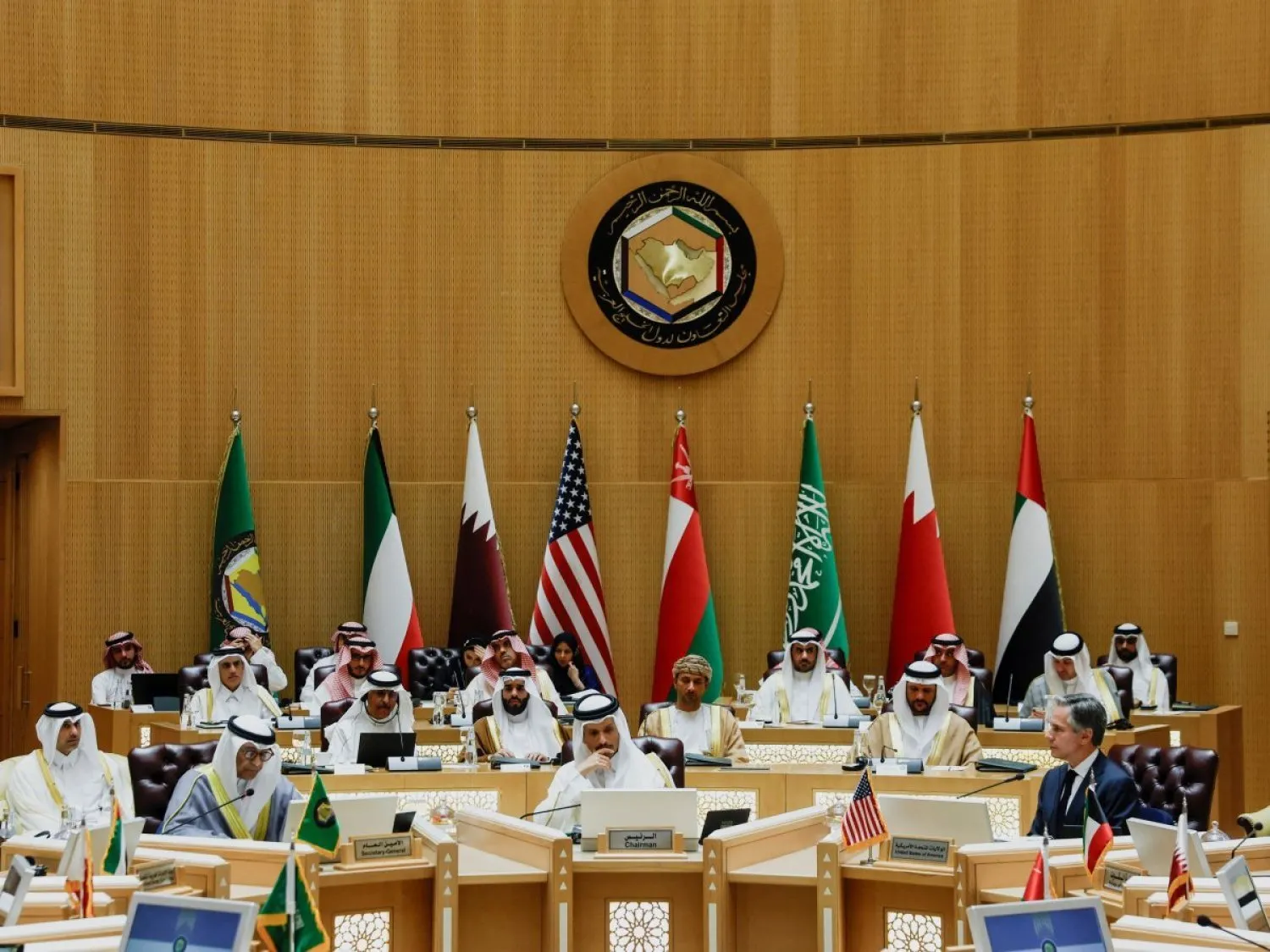 KİK ülkelerinin dışişleri bakanları ve ABD Dışişleri Bakanı Riyad'daki toplantıya katıldılar (Reuters)