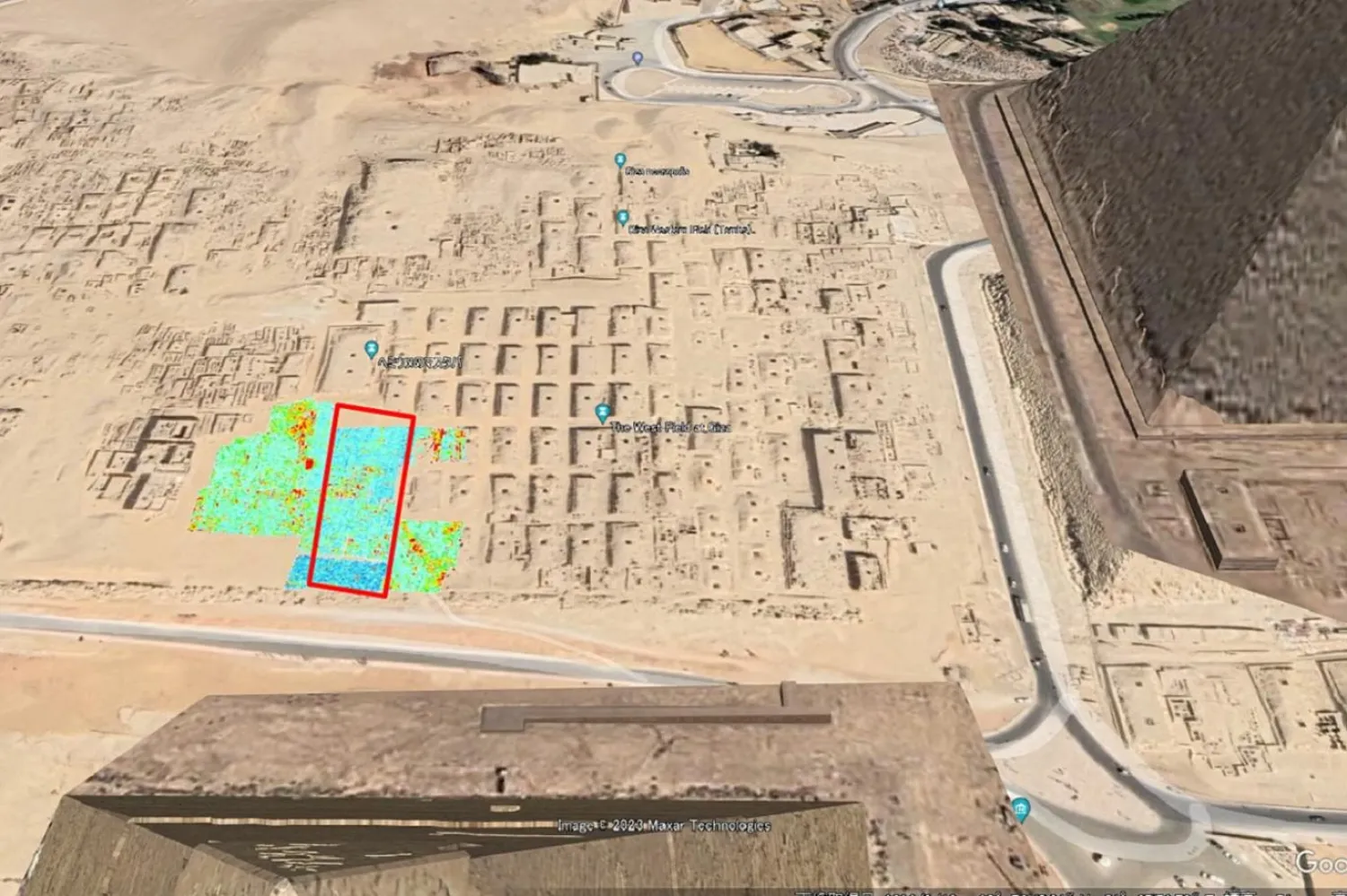 Google Maps'e yansıtılmış araştırma alanı (Archaeological Prospection)