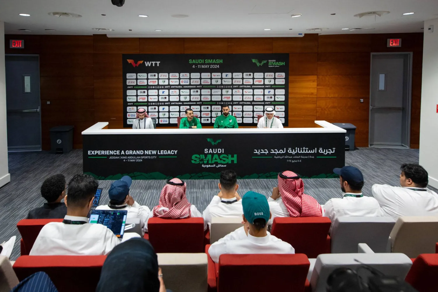 من المؤتمر الصحفي الذي عقد يوم أمس بجدة لتسليط الضوء على البطولة العالمية (تصوير: علي خمج)