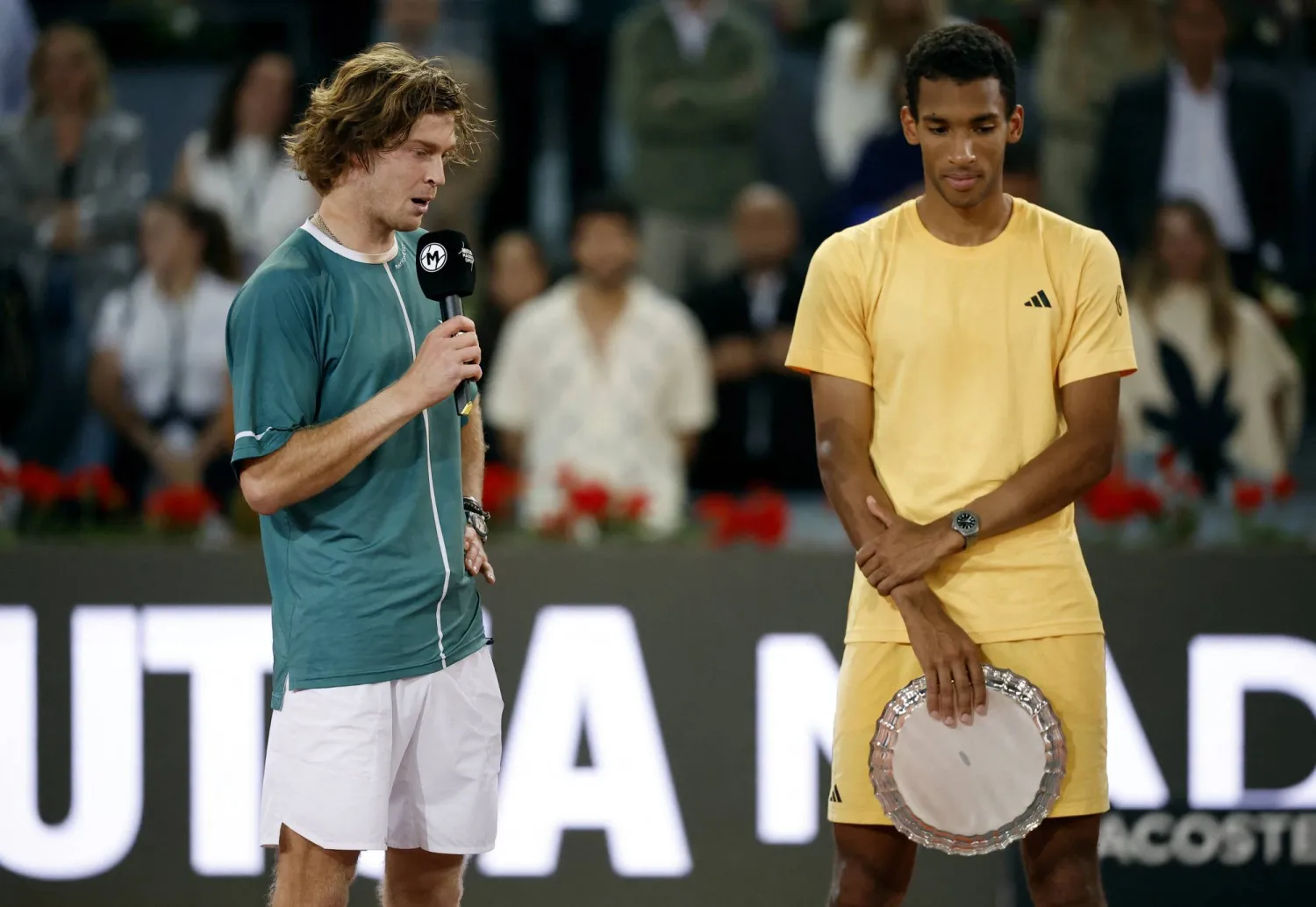 روبليف يتحدث عقب فوزه بلقب مدريد على حساب أوجيه - ألياسيم (رويترز)