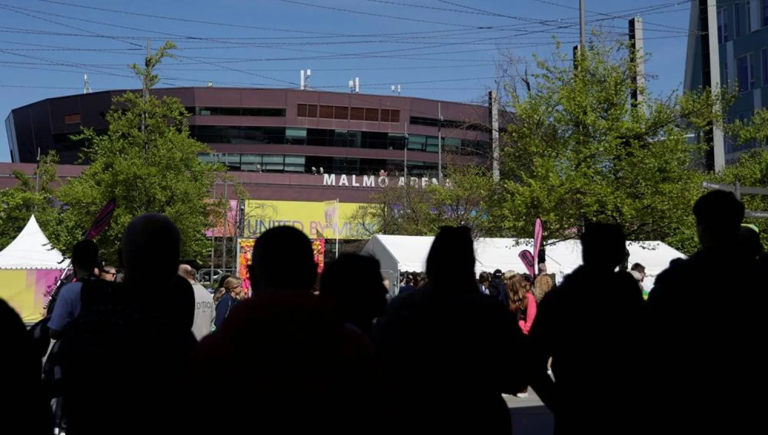  Fans queue for a dress rehearsal for the Eurovision Song Contest outside the Malmo Arena, the venue for the contest, in Malmo, Sweden, May 7, 2024. (Reuters)