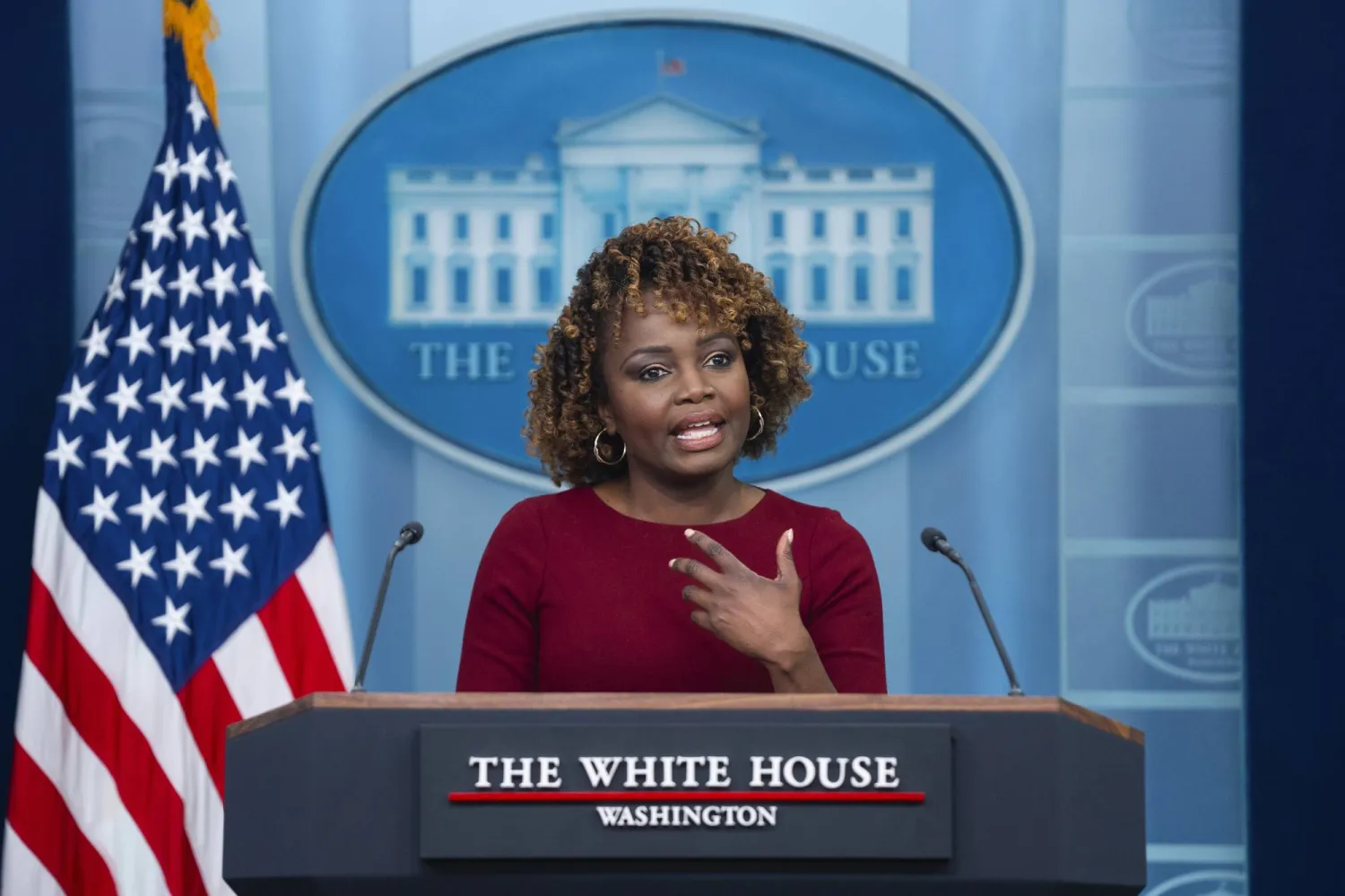  المتحدثة باسم البيت الأبيض كارين جان-بيار (أ.ب)