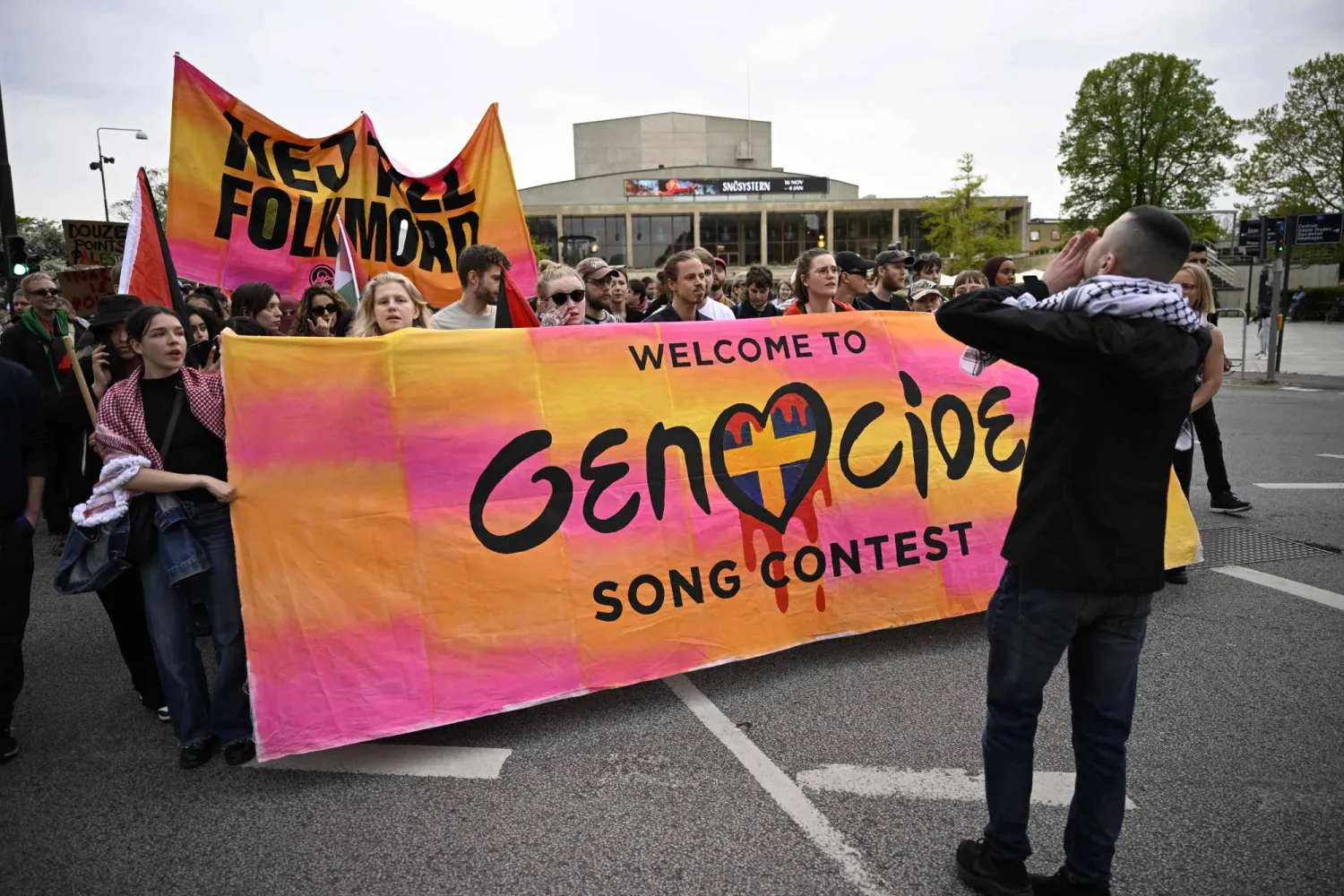 آلاف المتظاهرين في مالمو احتجاجاً على مشاركة إسرائيل في «يوروفيجن»
