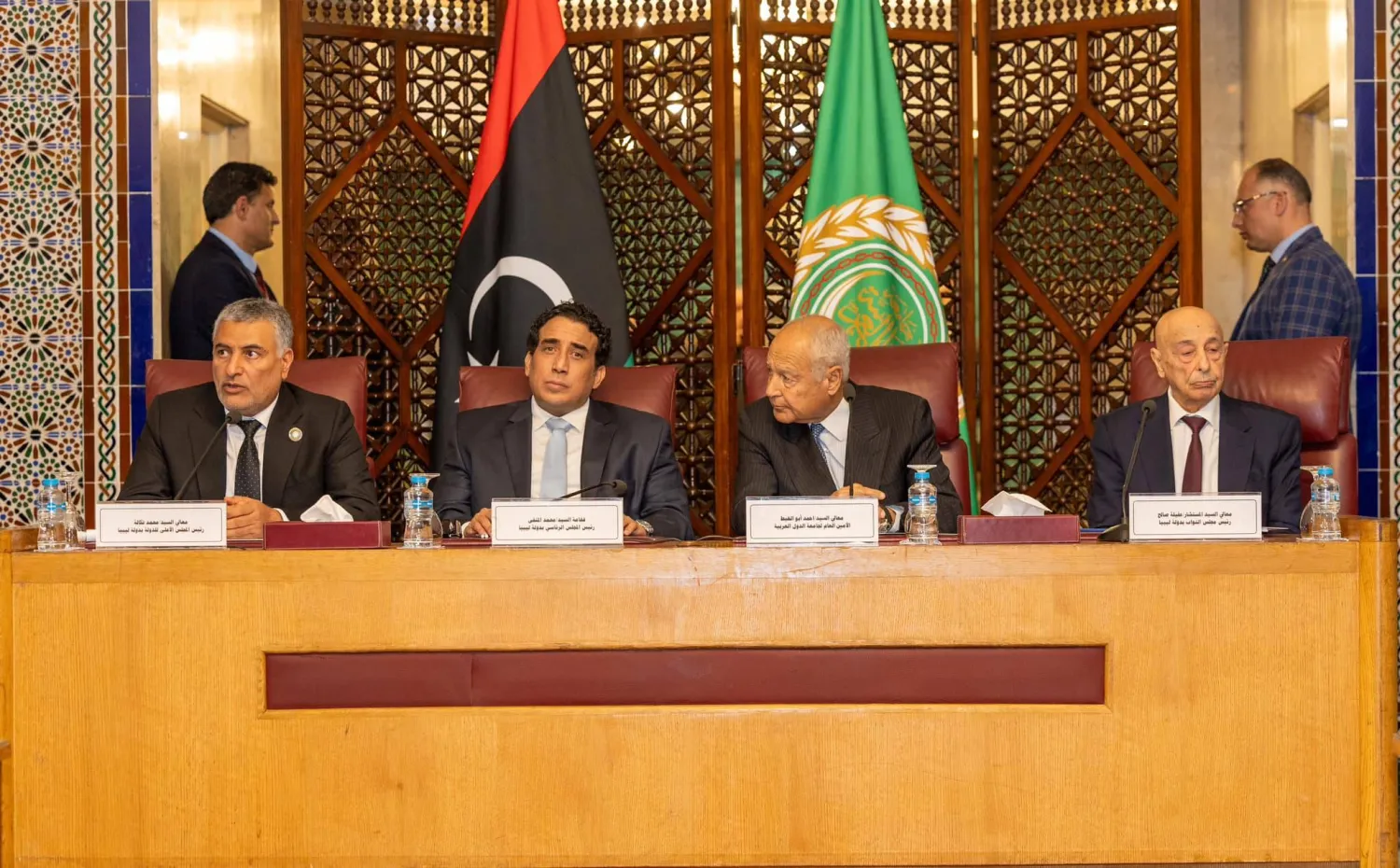 اجتماع خوري مع نائب المنفي ونائبي تكالة (المجلس الرئاسي)