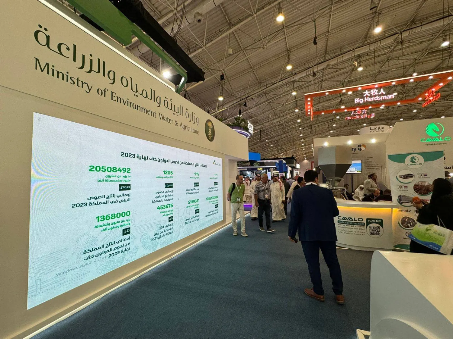 جناح وزارة البيئة والمياه والزراعة المشارك في «معرض الشرق الأوسط للدواجن» (الشرق الأوسط)