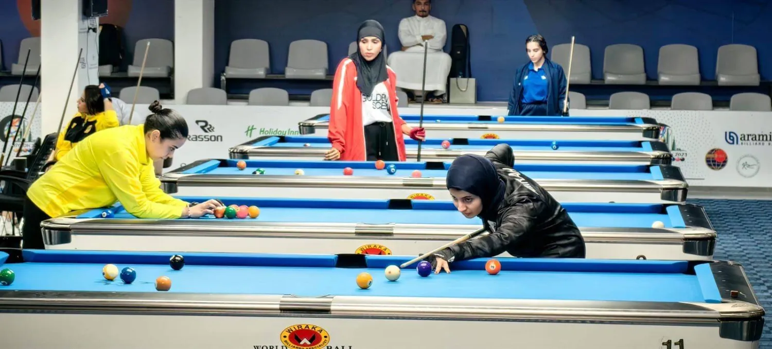 من منافسات بطولة البلياردو التي ستختتم غداً الخميس (الشرق الأوسط)