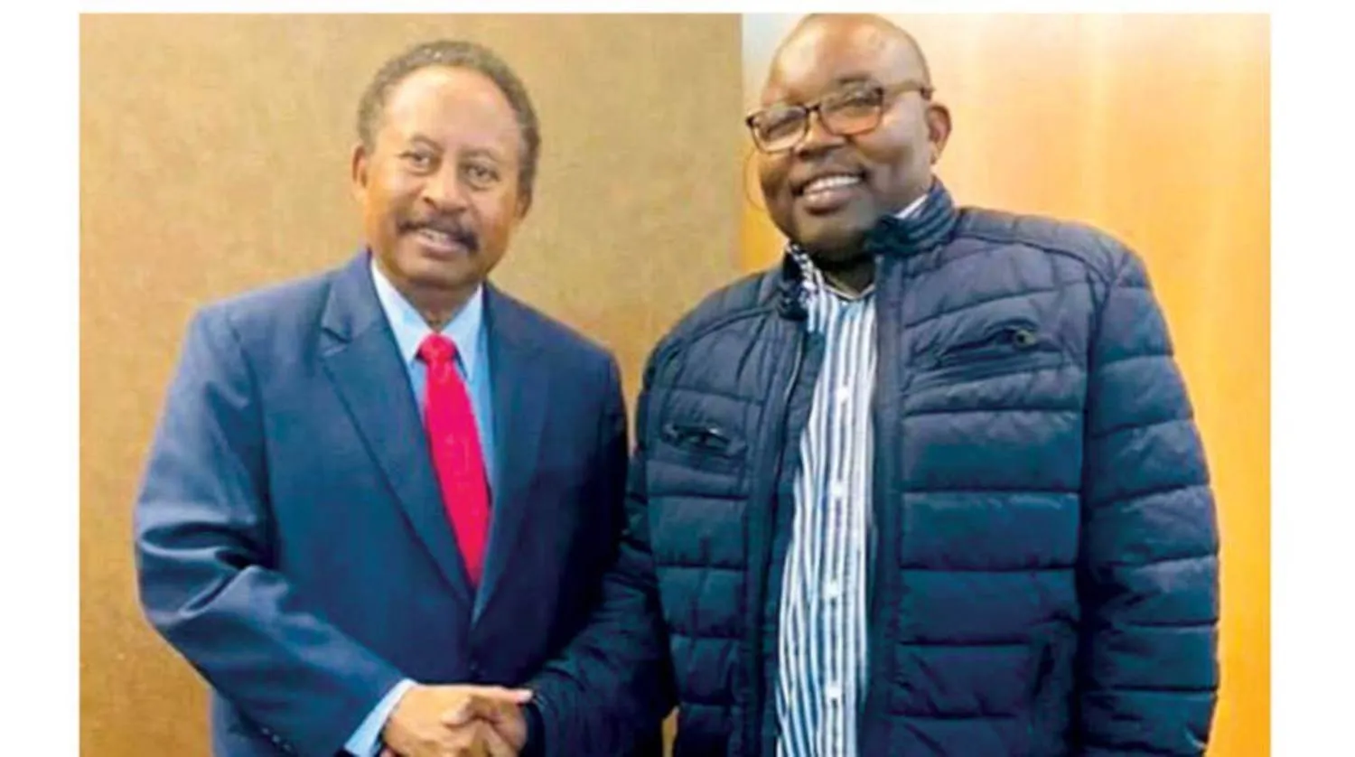 Former Sudanese Prime Minister Abdalla Hamdok and Abdel Wahid Mohamed Nur of the Sudan Liberation Movement in Paris (Asharq Al-Awsat)